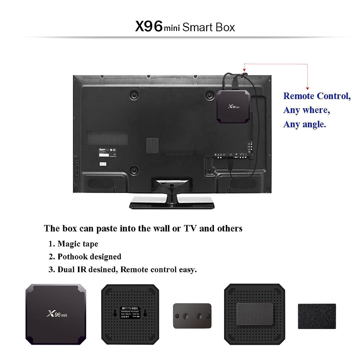 Android TV Box Enybox X96 Mini, ram 2GB, bộ nhớ trong 16GB - Hàng Nhập Khẩu