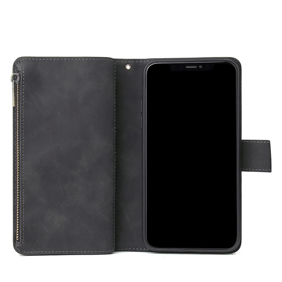 For iPhone 11 iPhone 11 pro iPhone 11 pro max PU Leather Side Magnetic Buckle Multi-card Bracket Full Protective Case with Zipper Wallet Style:iPhone 11 Pro