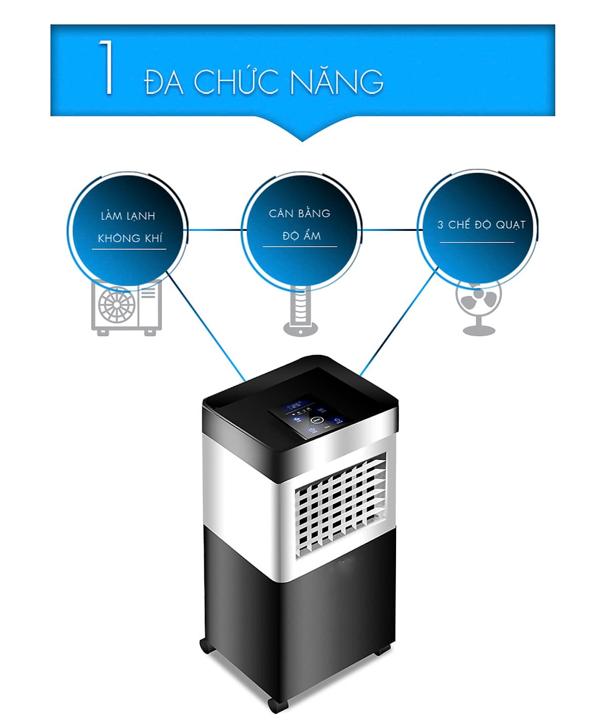 Quạt làm mát không khí Kachi MK158 30L - Hàng chính hãng