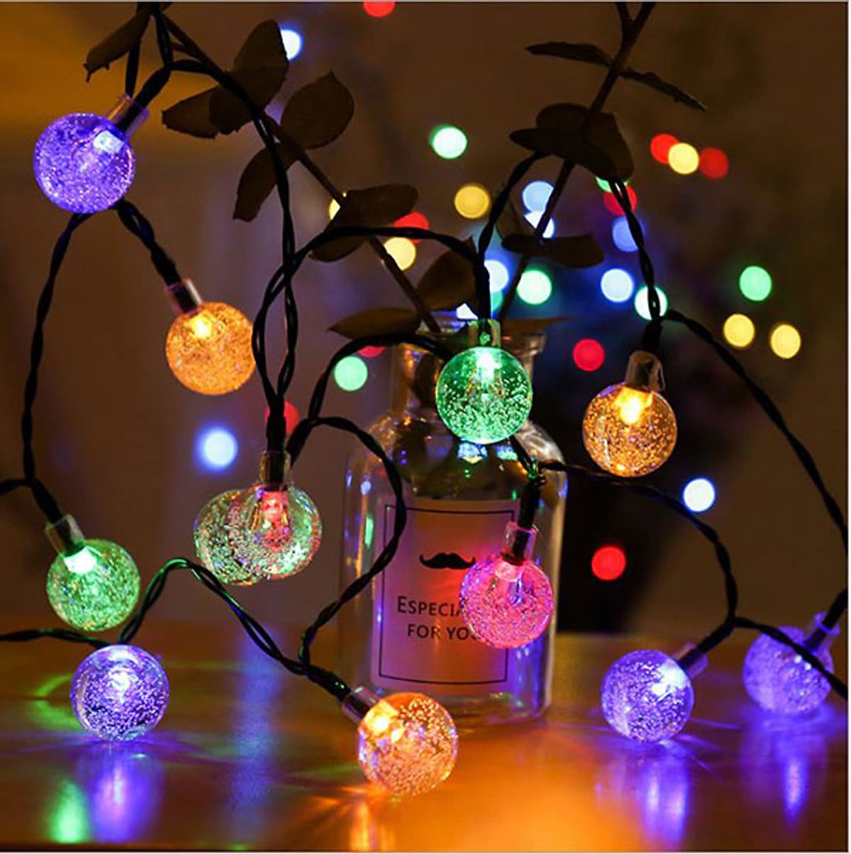 Dây Đèn Trang Trí 8M - 40 Bóng Tròn Bọt Khí Độc Đáo Trang Trí Noel , Lễ , Tết 
