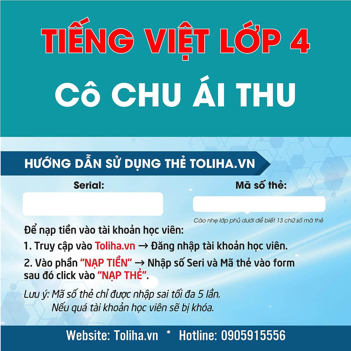 Khóa học TIẾNG VIỆT LỚP 4 - Cô Chu Ái Thu - 09 tháng
