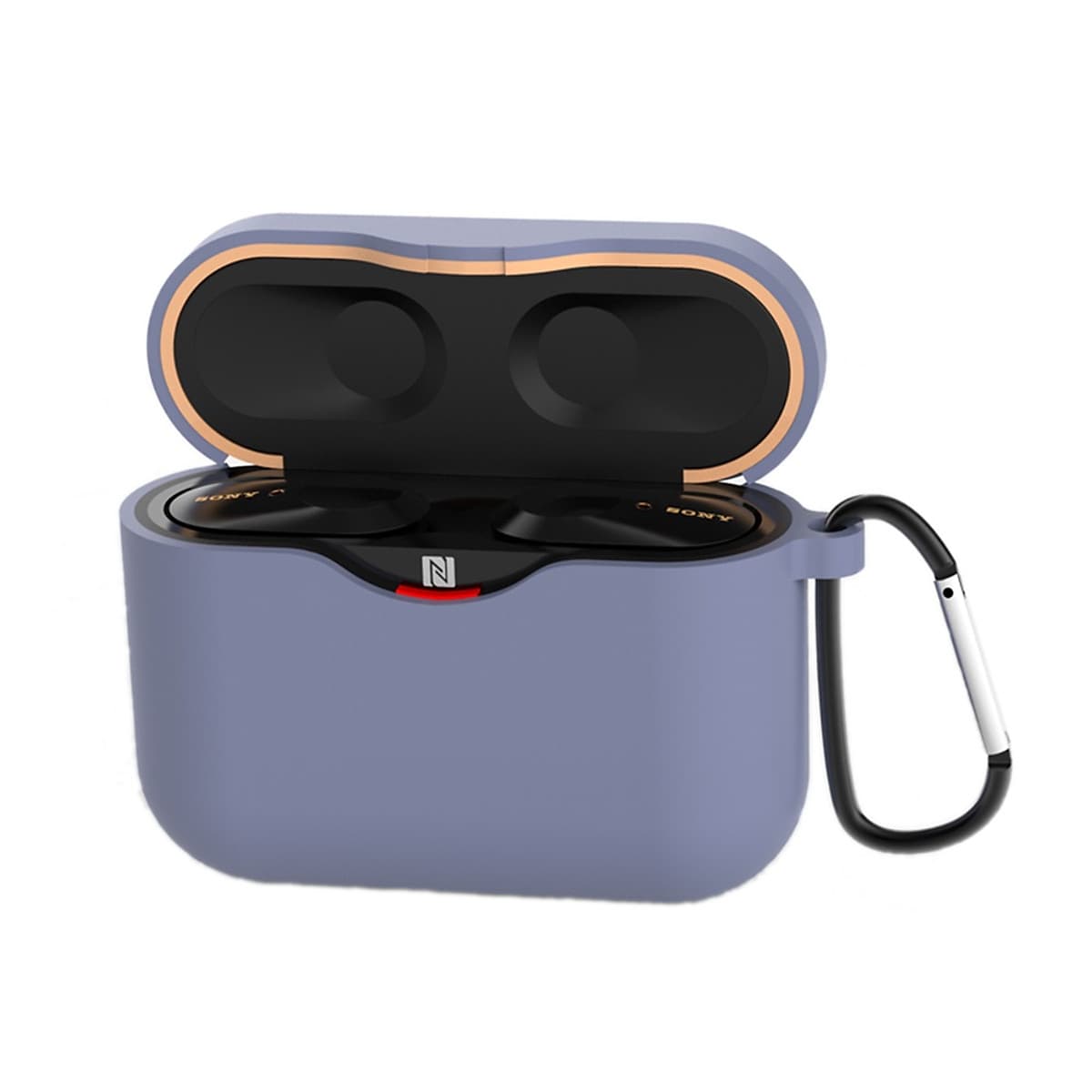 Silicone Case for SONY WF-1000XM3 Bluetooth Earphone Charging Box Cover Soft Shell with Anti-lost Hook