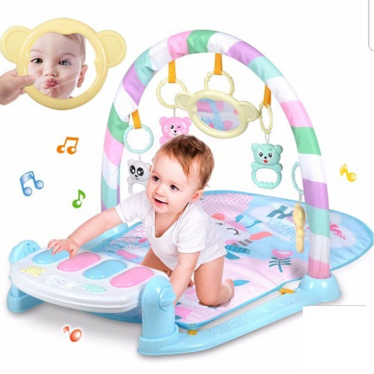 Thảm Nhạc Cho Bé Nằm Chơi Hươu Chân Hồng, Chân Xanh (Giao Đúng Mẫu)