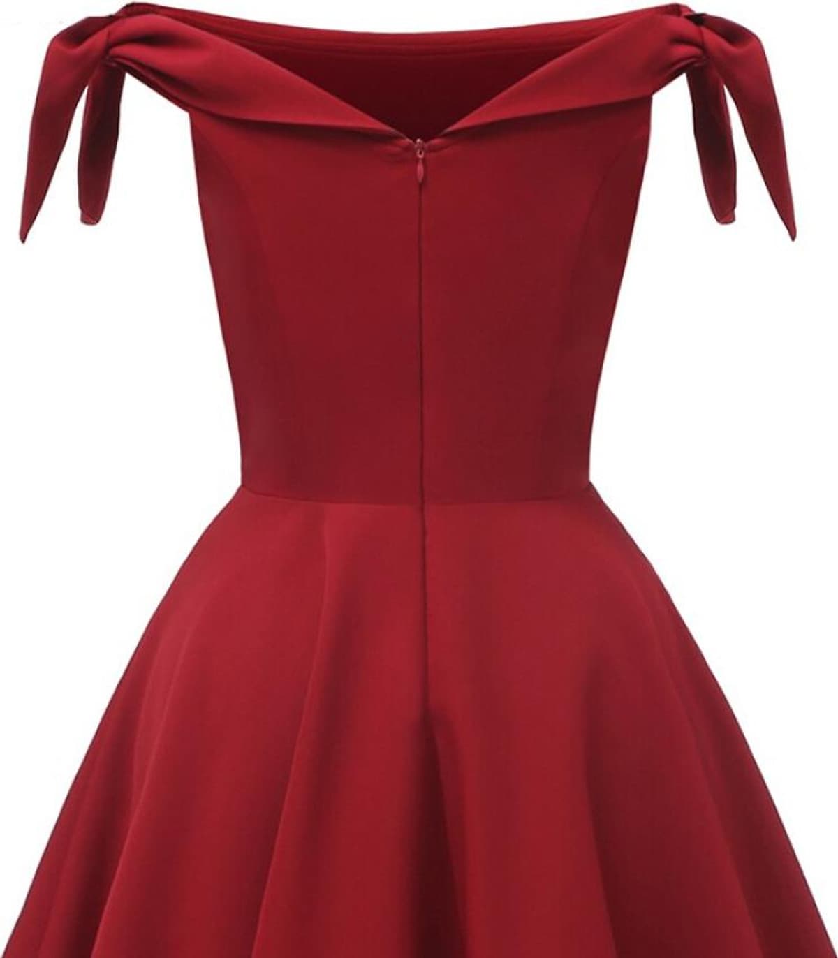 Lace up Off shoulder Party Dress Women Clothes Vintage Evening Short Sleeve Midi A-Line Solid Slash Neck Dress