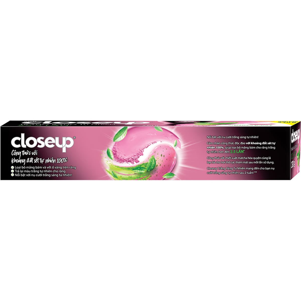 Combo 2  Kem đánh răng dạng Gel Closeup Trắng Răng Tự Nhiên Khoáng Đất Sét & Matcha Bạc Hà 230g