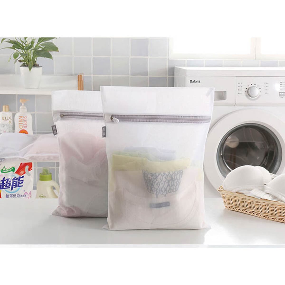 Combo nhiều túi lưới giặt đồ cho máy giặt bảo vệ quần áo chống biến dạng chất lượng tốt dây kéo lưới mịn Polyester