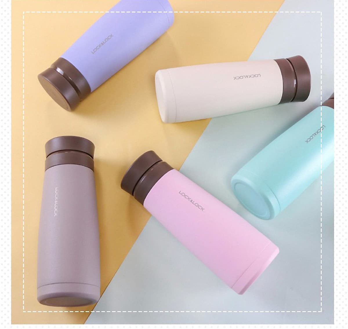 Bình Giữ Nhiệt Lock&Lock Macaron 450ml LHC4230 - Hàng Chính Hãng, Chất Liệu Thép Không Gỉ, Có Lưới Lọc Trà Tiện Dụng Kèm Ống Hút Inox 304