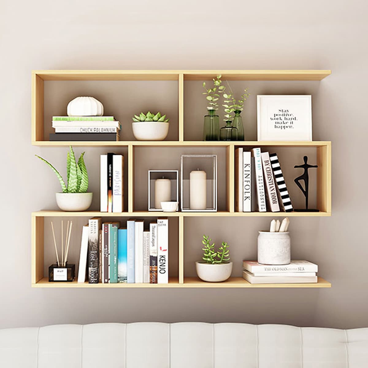 Kệ Sách Gỗ Treo Tường 4 Tầng Đơn Giản Mà Đẹp SIB DECOR (Nhiều màu)