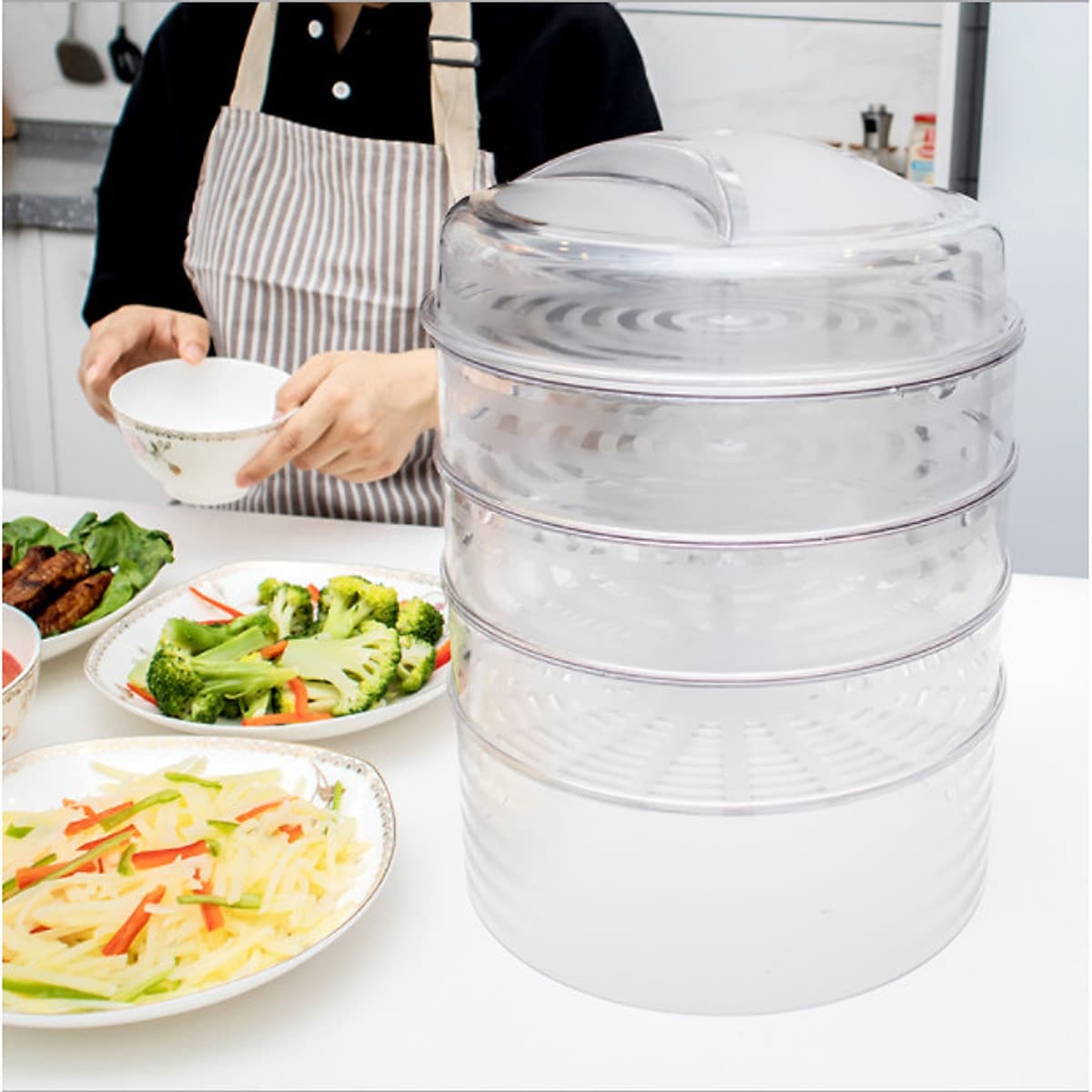Lồng Bảo Quản Thực Phẩm Giữ Nhiệt, Chống Côn Trùng 4 Tầng 5 Ngăn Hiệu BUCOOK
