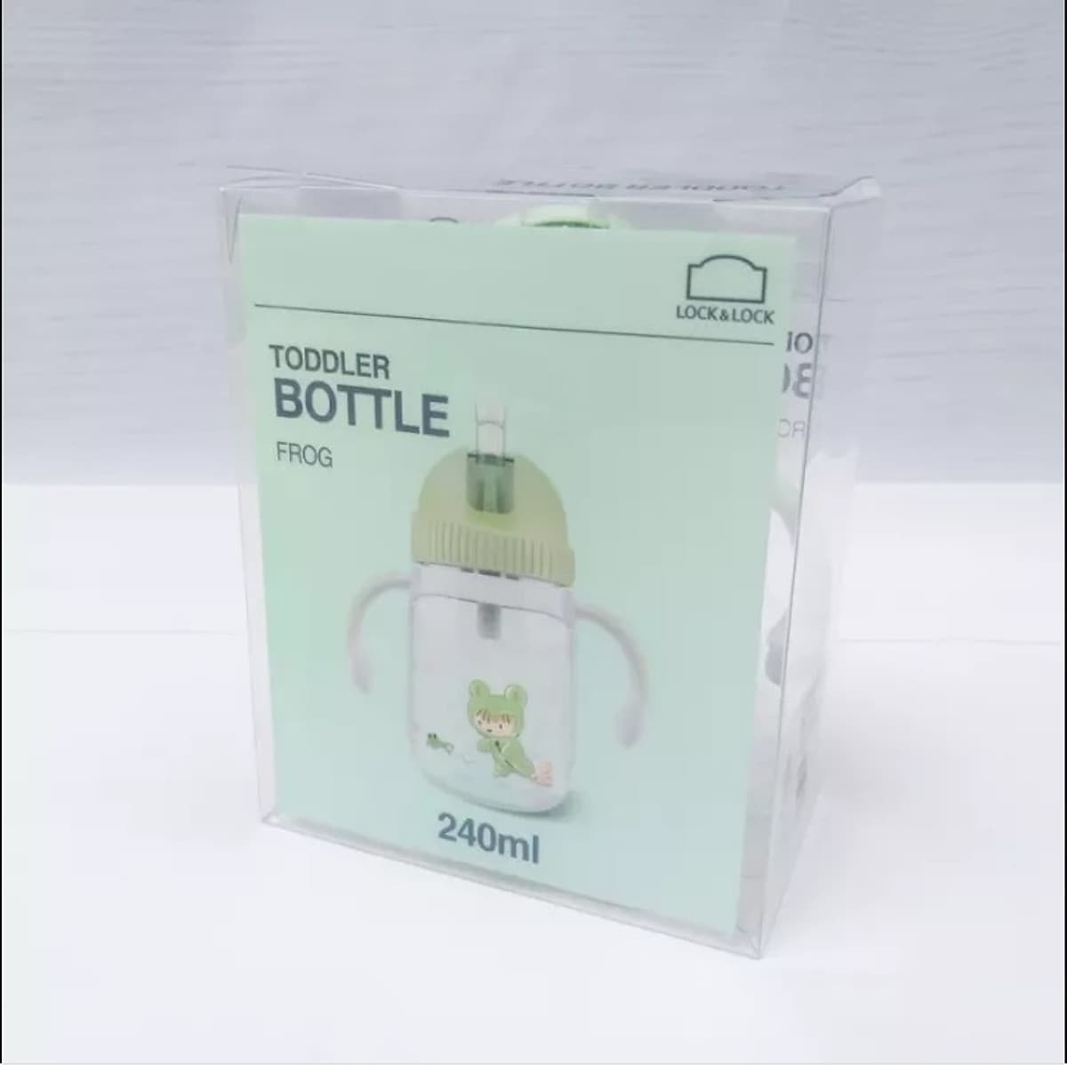 Bình tập uống nước cho bé Lock&Lock 240ml 350ml - Hàng chính hãng, chất liệu nhựa Tritan, có ống hút, có quai cầm, chống sặc, họa tiết ngẫu nhiên