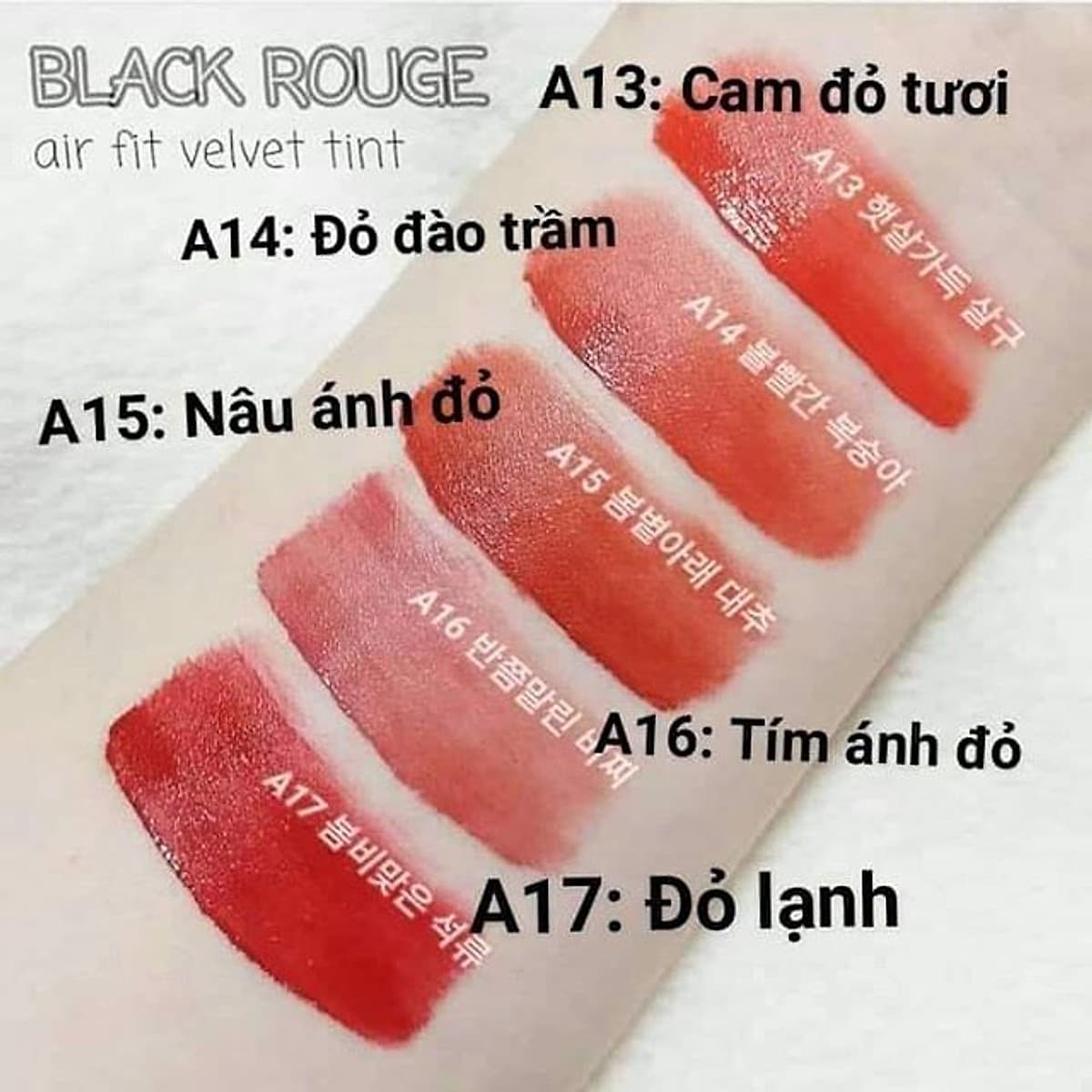 Son Kem Lì Black Rouge Air Fit Velvet Tint – Hàn Quốc