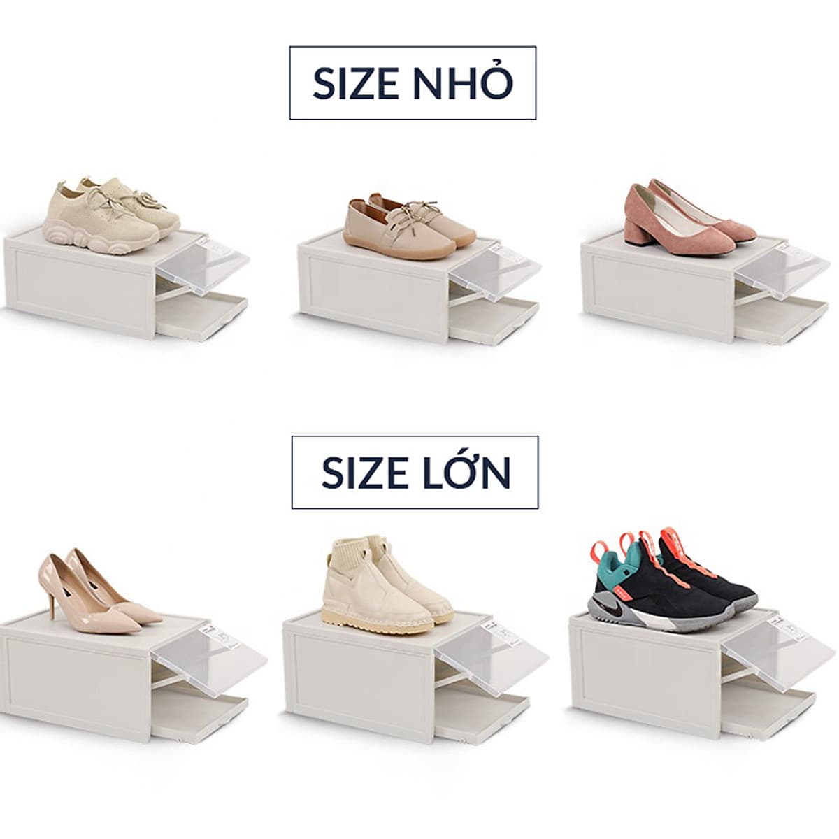 Hộp đựng giày KYS Plus nhựa cứng có ngăn kéo 