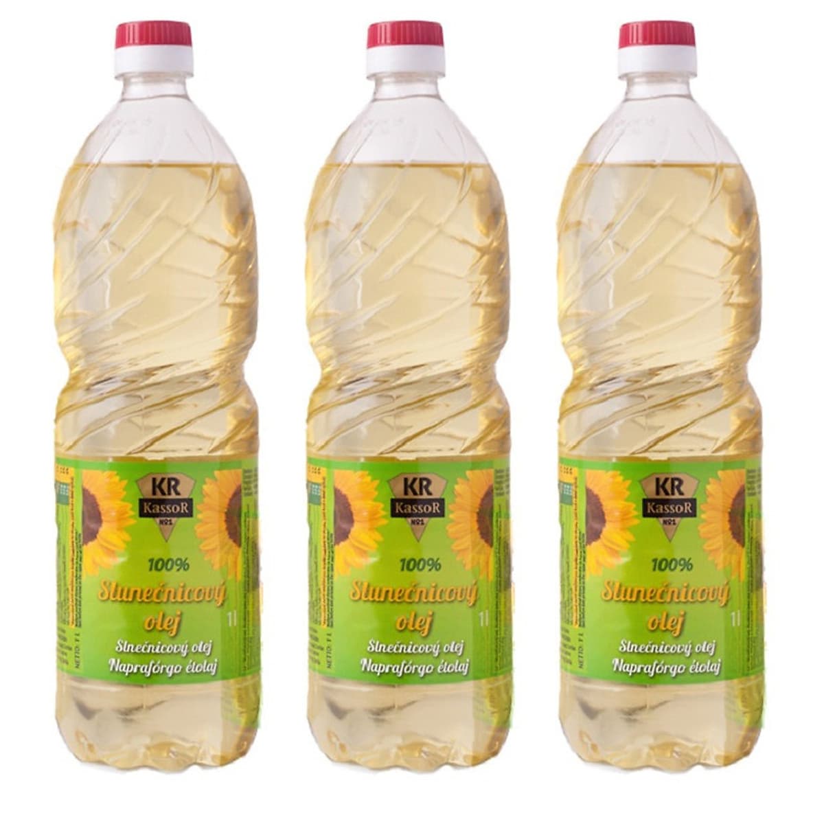 Bộ 3 chai dầu ăn hướng dương bảo vệ sức khỏe chai 1L- Nhập khẩu châu Âu