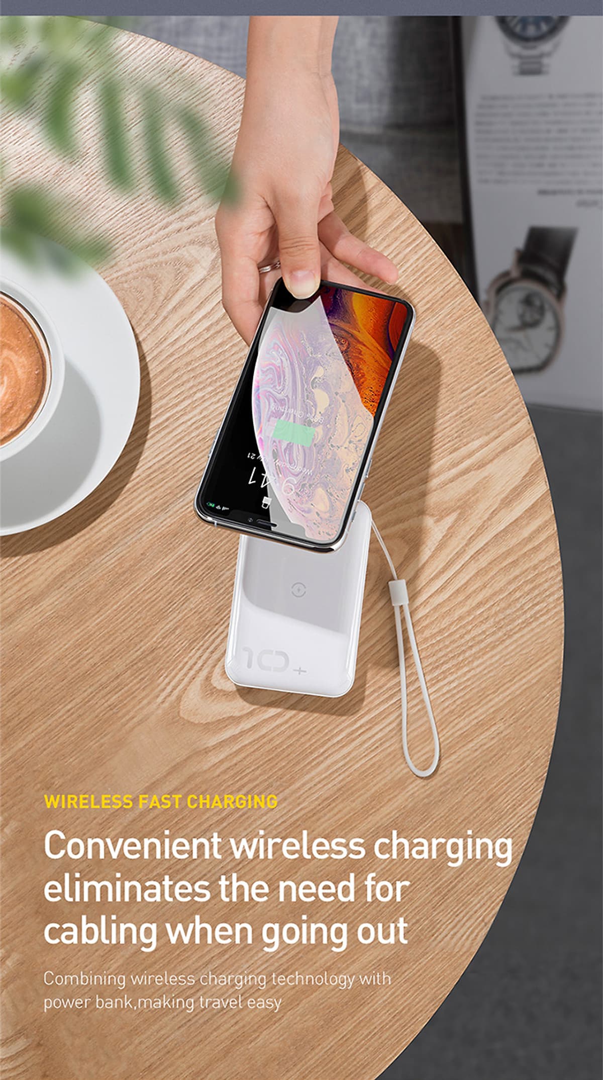 Pin dự phòng tích hợp sạc nhanh không dây 10.000 mAh  Mini S (10W Wireless, 18W PD/ Quick Charge 3.0) Baseus - Hàng chính hãng