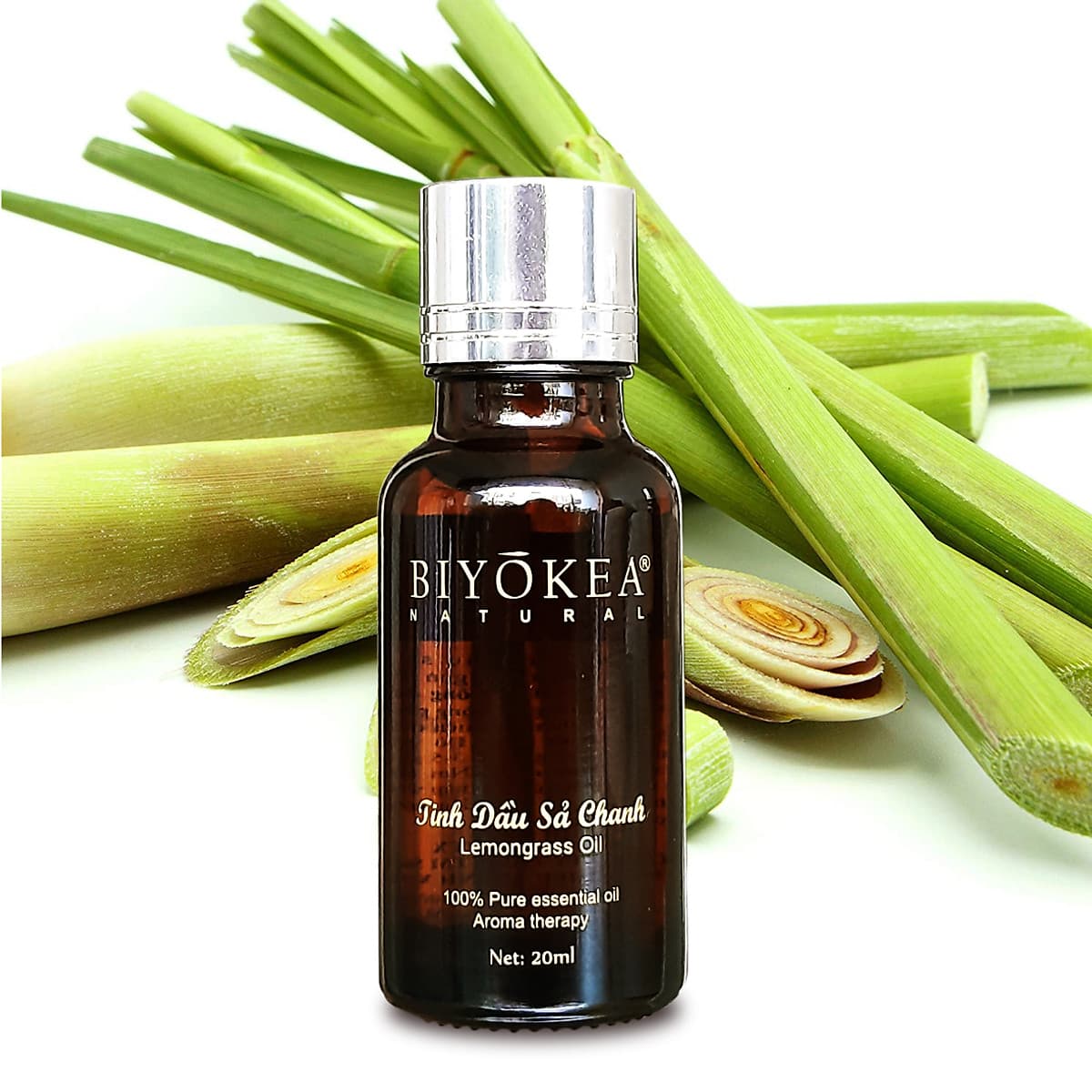 Tinh dầu Sả chanh thiên nhiên Biyokea xông phòng đuổi muỗi, xông khử mùi chai 20ml