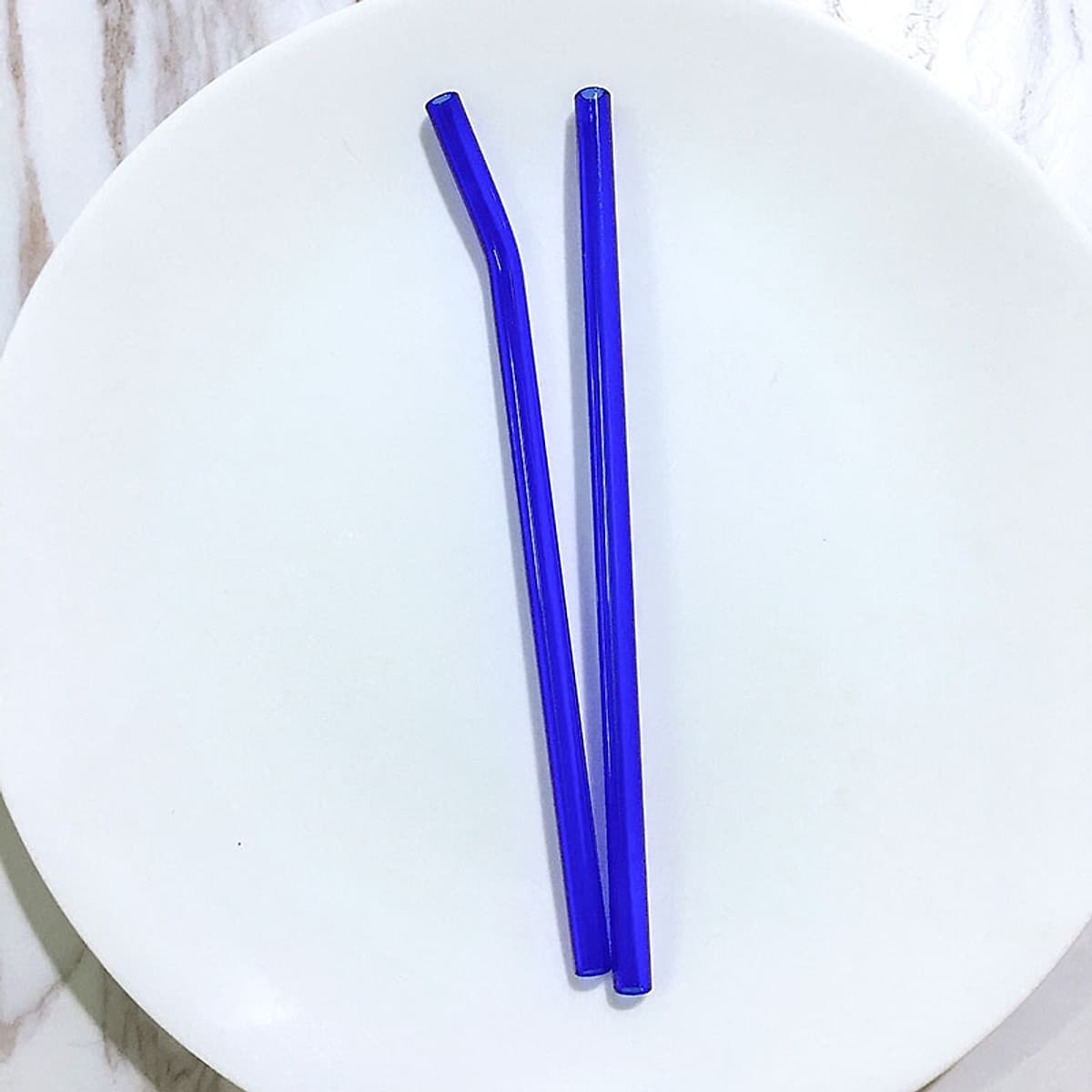 Ống Hút Thủy Tinh Lẻ Thẳng/Cong - Nhiều Màu - 20cm x 0.8cm