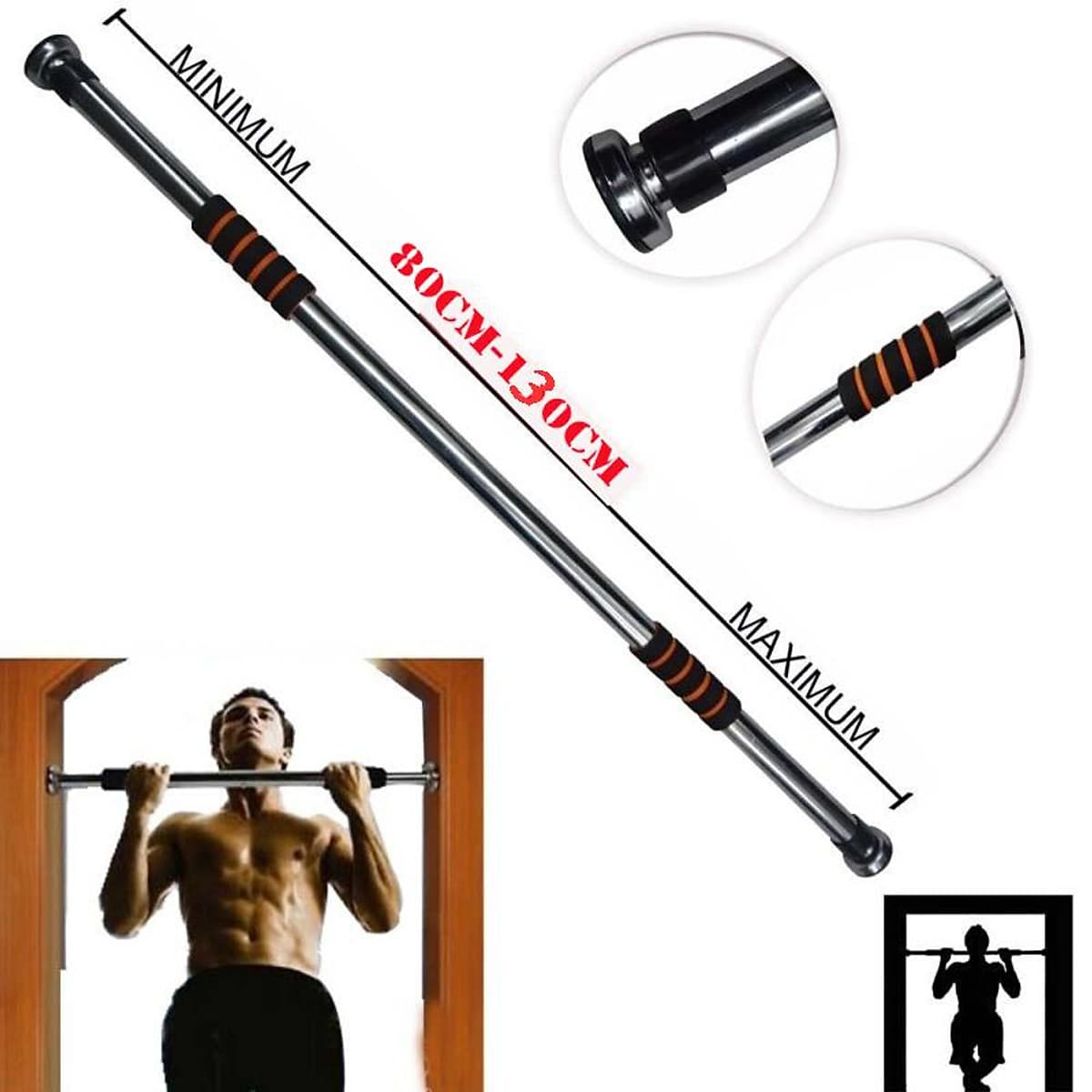 Xà Đơn Treo Tường Gắn Cửa Đa Năng Độ Dài Tùy Chỉnh Giúp Bạn Tập Gym, Tập Cơ Bụng, Cơ Vai, Cơ Xô 60-120Cm - Chính Hãng miDoctor (Màu Ngẫu Nhiên)