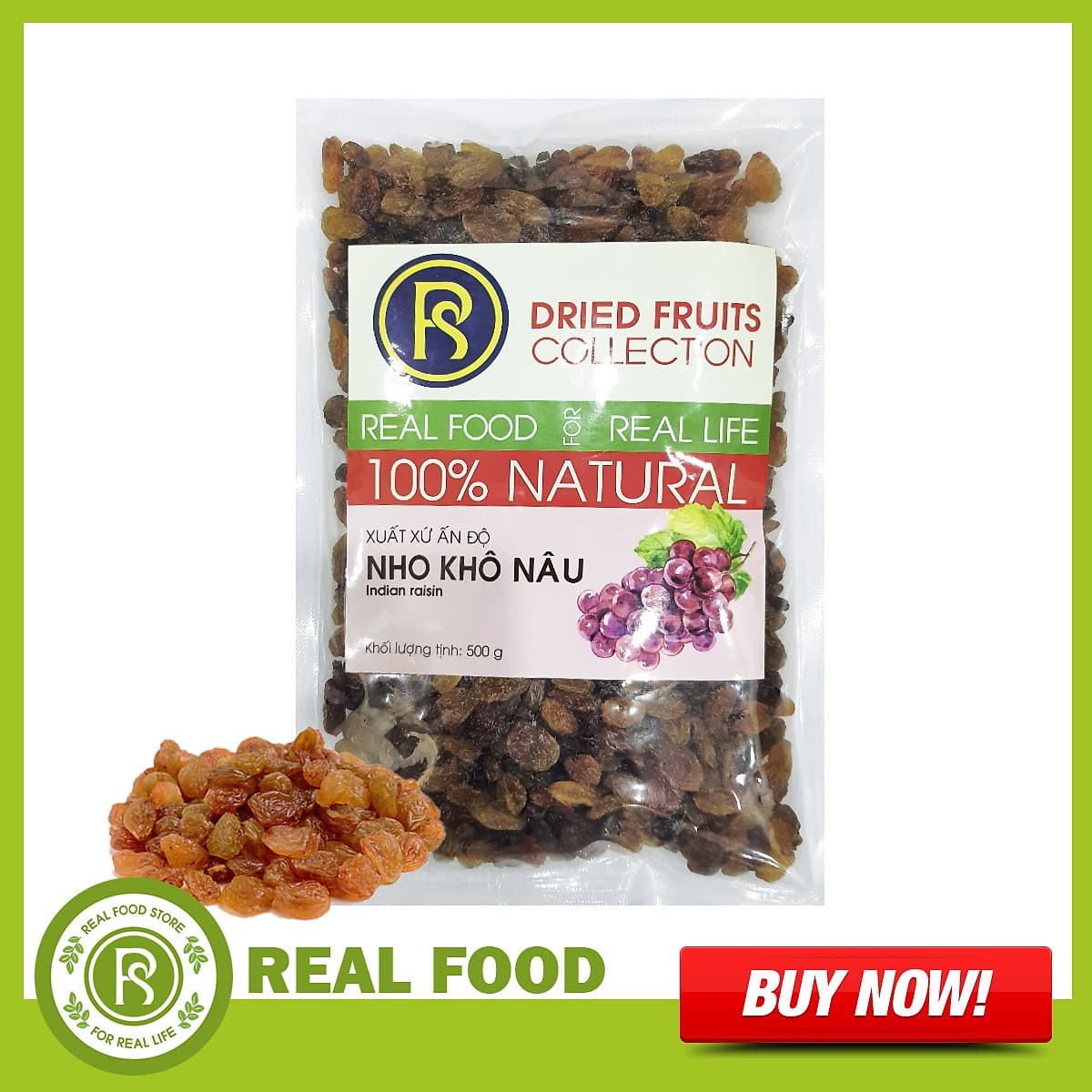 Túi Nho Khô REAL FOOD STORE (Nhiều lựa chọn)