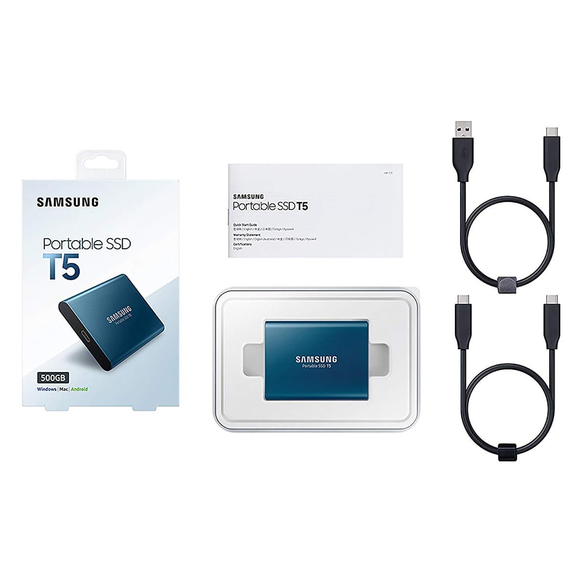Ổ Cứng Di Động Gắn Ngoài SSD Samsung T5 MU-PA500B/AM 500GB (Box Tiếng Anh) - Hàng Nhập Khẩu