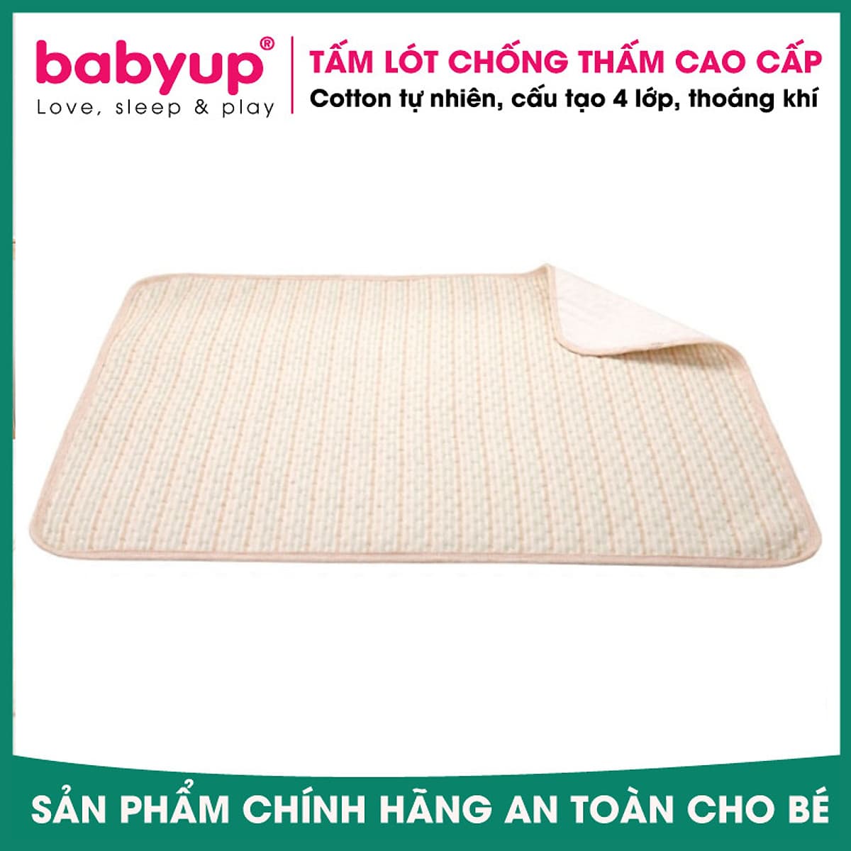 Tấm lót chống thấm cho bé dùng được 2 mặt. Miếng lót chống thấm xuống nệm, thoáng khí, hàng chính hãng - EUROSTANIBO20