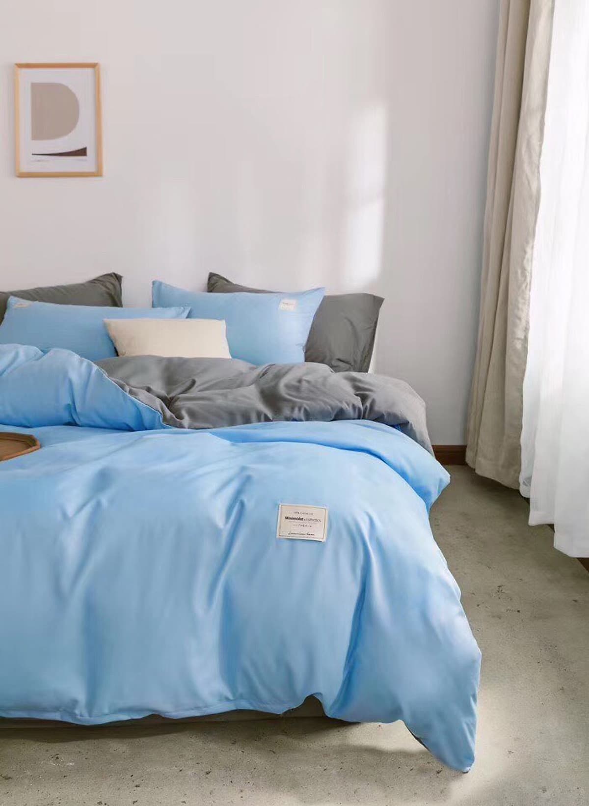 Bộ 4 món chăn ga gối cotton Tici cao cấp TC45 hàng đẹp (set gồm 1 ga, 1 chăn có khóa lồng được ruột, 2 vỏ gối)