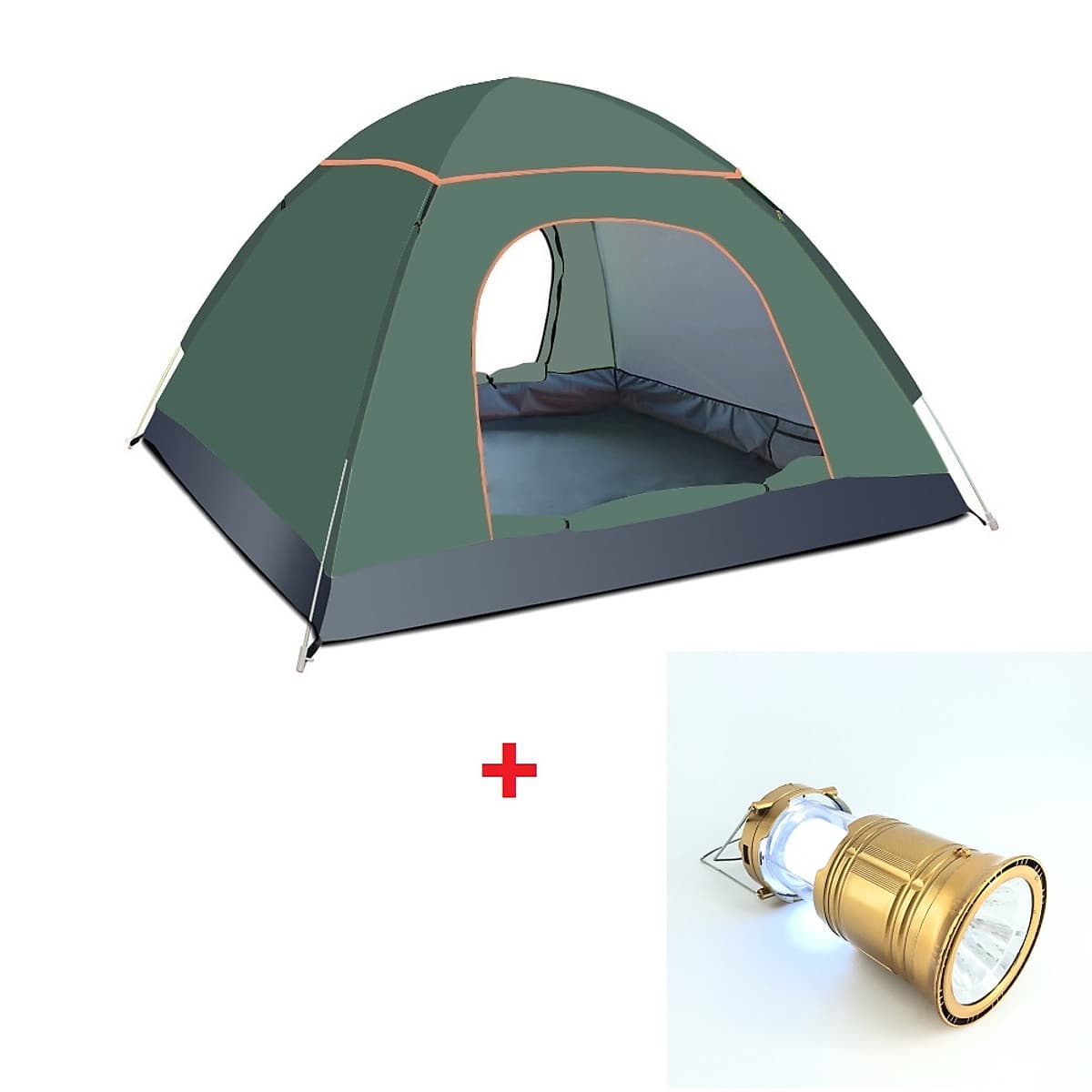 Lều cắm trại 4 người tự bung chống thấm kích thước 200 x 200 x 120cm nặng 1.7kg, liều cắm trại 2 cửa mini dùng để đi du lịch dã ngoại câu cá tiện lợi - [TẶNG ĐÈN PIN LED DÃ NGOẠI ĐA NĂNG]