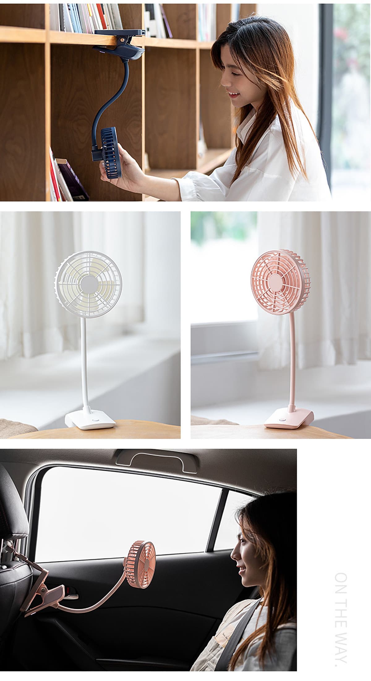Quạt Mini Tích Điện Kẹp Gấp Di Động Điều Chỉnh Góc Gió Linh Hoạt GF-28