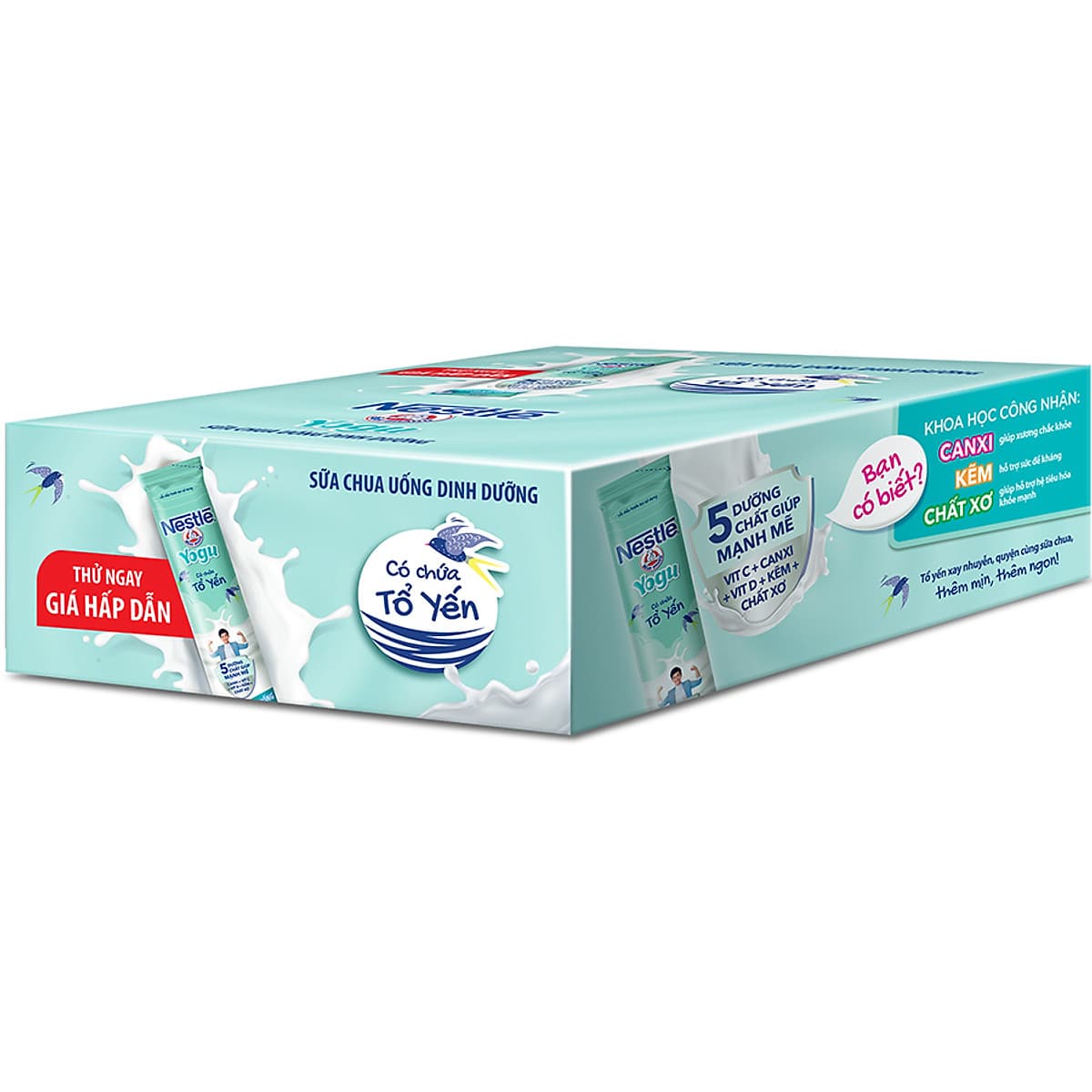 Sữa Chua Uống Nestlé YOGU Có Chứa Tổ Yến (Hộp 30 Gói x 85ml)