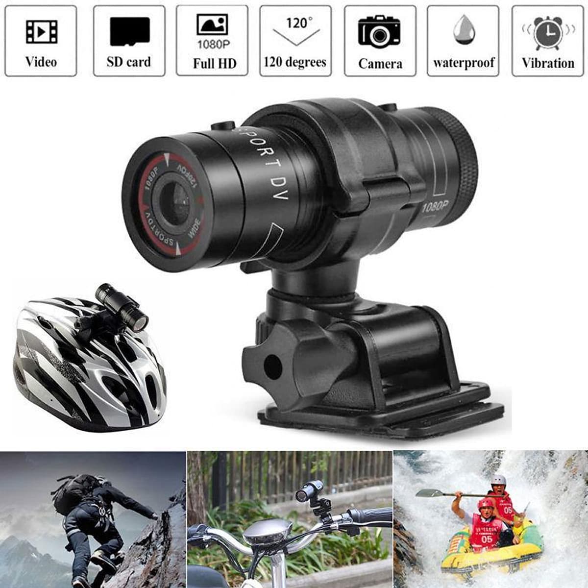 Camera Hành Trình Sport Chống Nước Cho Xe Đạp, Xe Máy M500 AZONE