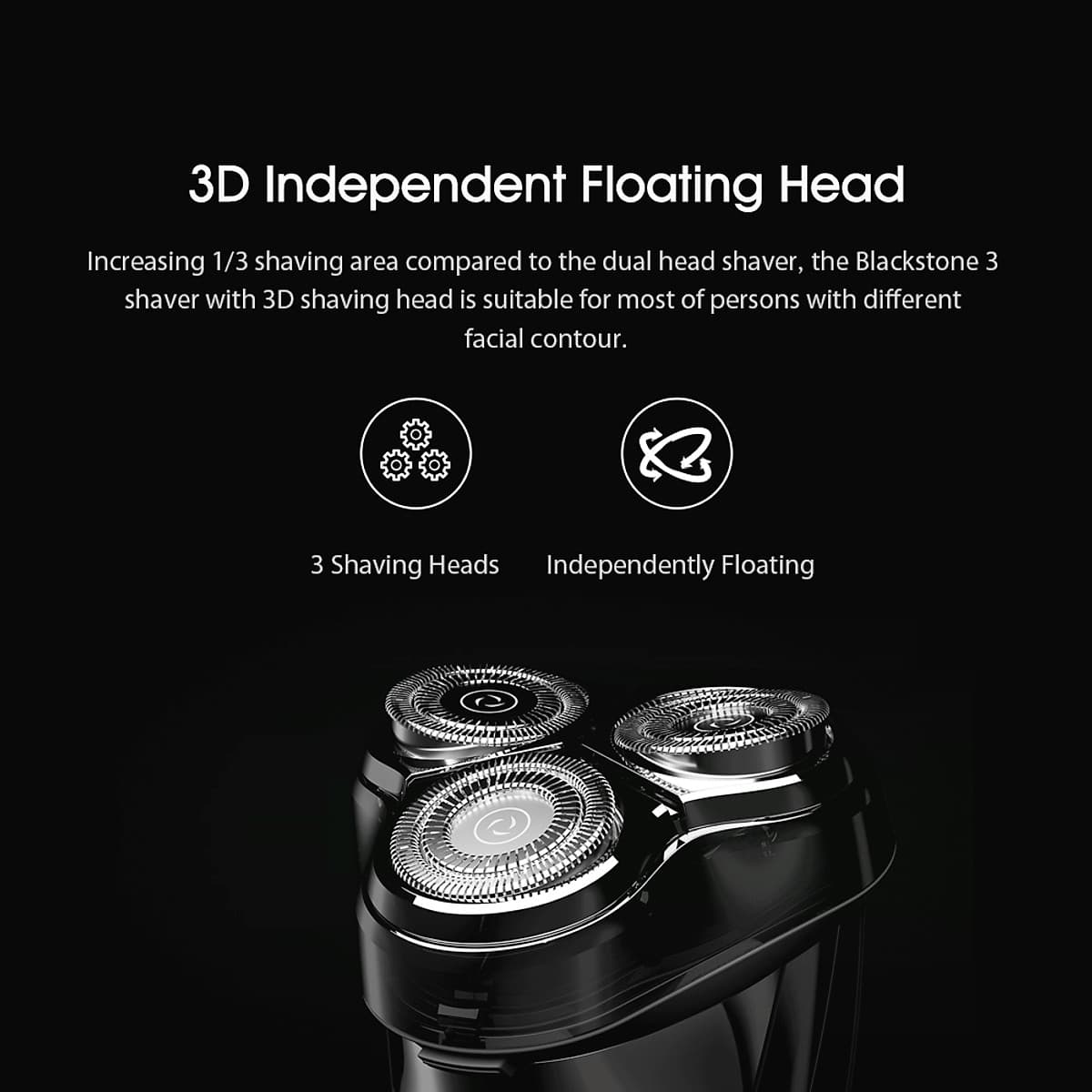 Máy Cạo Râu Điện Xiaomi Enchen BlackStone 3 3D Với 3 Lưỡi Cạo Và Kết Nối USB