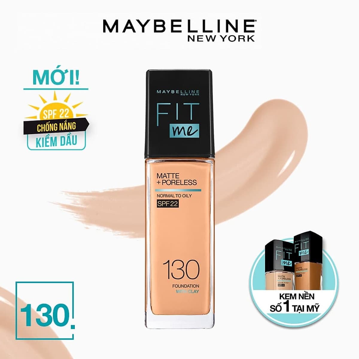 Kem Nền Mịn Nhẹ Kiềm Dầu Fit Me Maybelline New York Matte Poreless Foundation 30ml