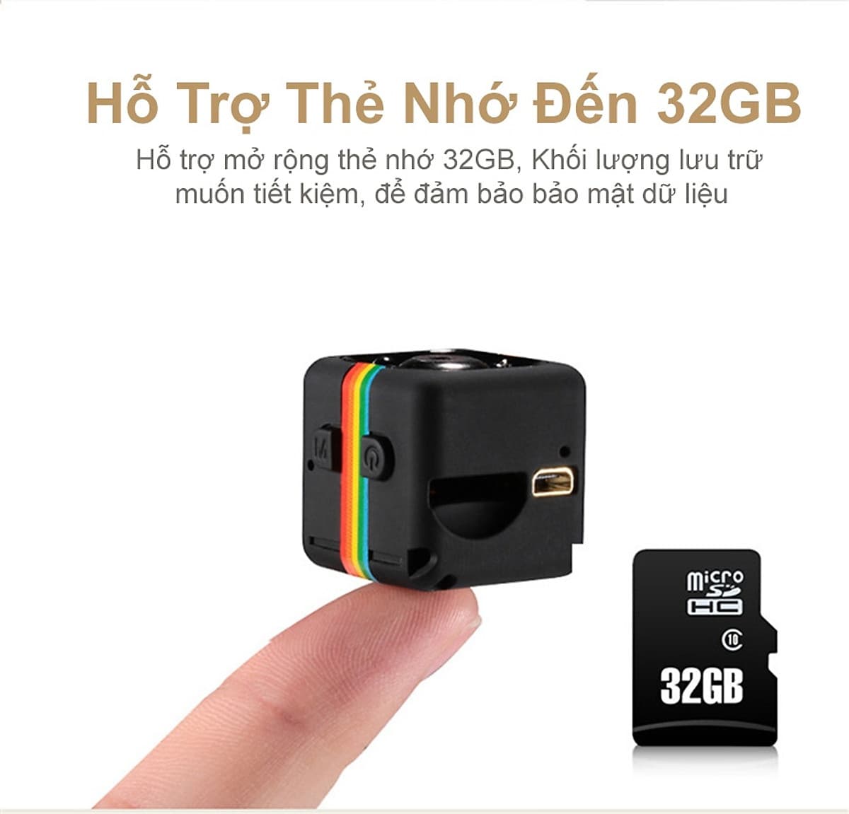 Camera Hành Trình Siêu Nhỏ Quay Đêm Hồng Ngoại Tầm Nhìn Xa Phân Giải Cao SQ11 Full HD 1080 12M
