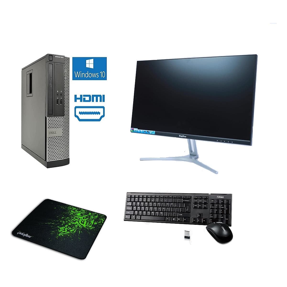 Bộ Máy Tính Để Bàn Dell Optiplex  ( Core i5 - 3570/ 8gb / SSD 256GB ) Và Màn Hình KINGVIEW 22' inch - Tặng Ngay Bàn Phím Chuột Không Dây - Hàng Nhập Khẩu