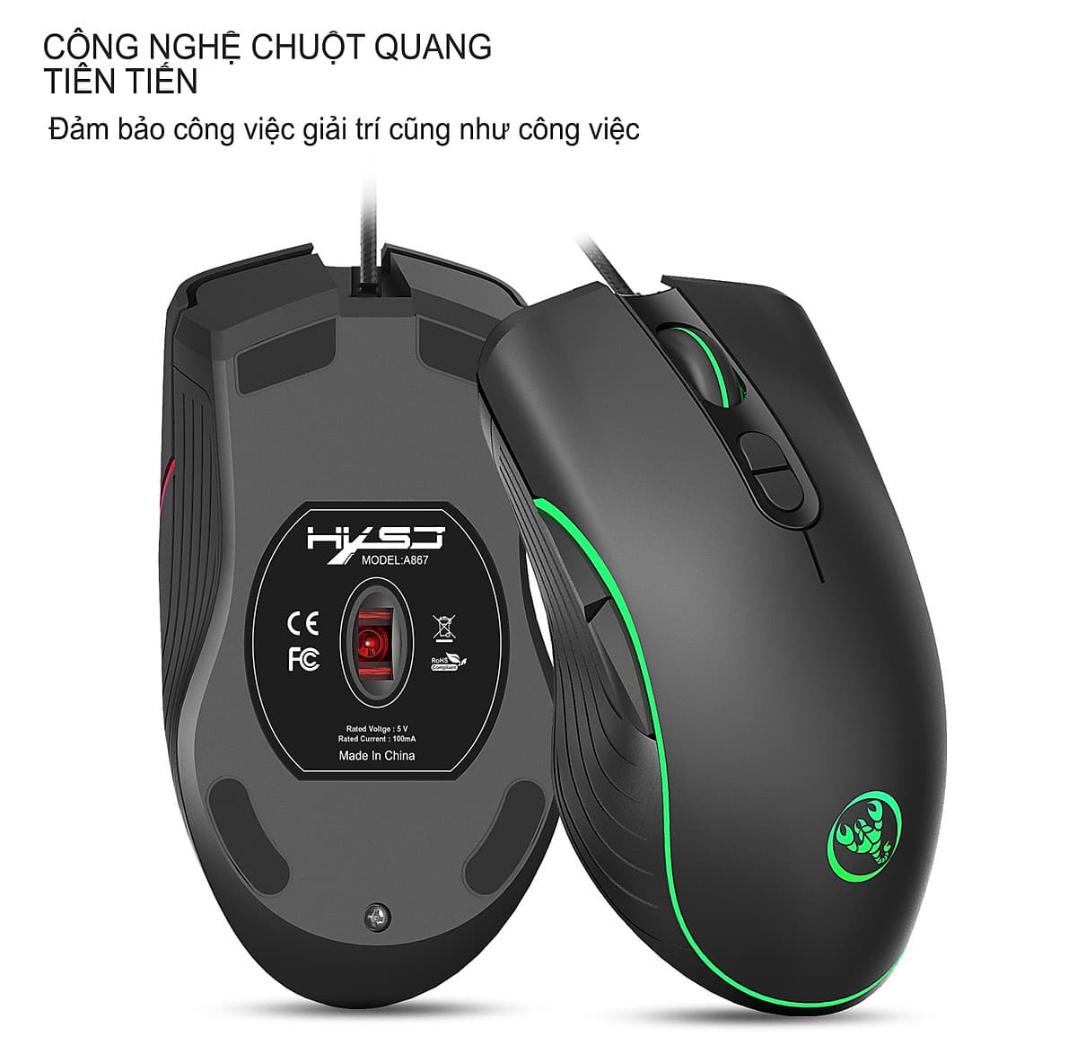 Chuột Văn Phòng, Chuột Game Có Dây A867 HXSJ - Hàng chính hãng