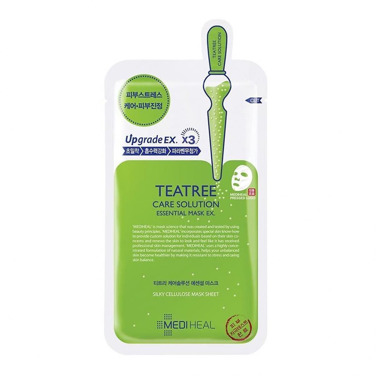 Hộp 10 Mặt nạ dưỡng da giảm mụn chiết xuất tràm trà Mediheal Teatree Solution Essential Mask Ex 25ml x10