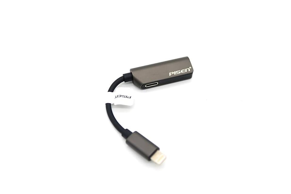Cáp chuyển đổi lightning Pisen 2 in 1 Zinc Alloy (Dual Type C, 3.5mm, 12cm)_Hàng chính hãng