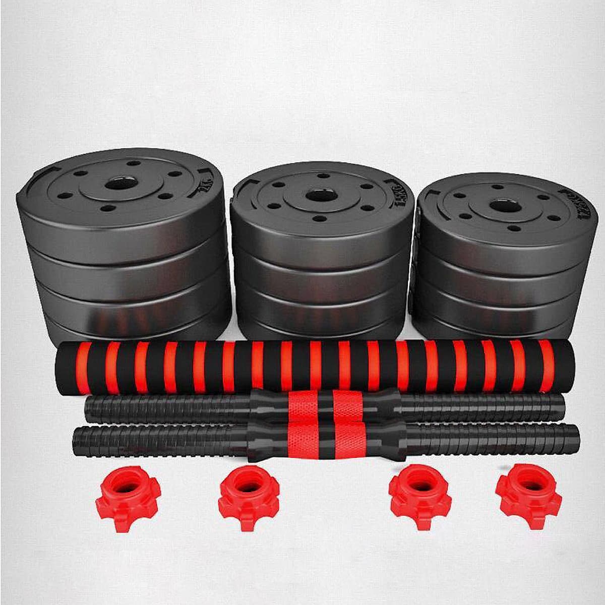 BỘ 10KG TẠ MIẾNG NHƯA ĐEN BG CAO CẤP ĐA NĂNG ( hàng nhập khẩu）