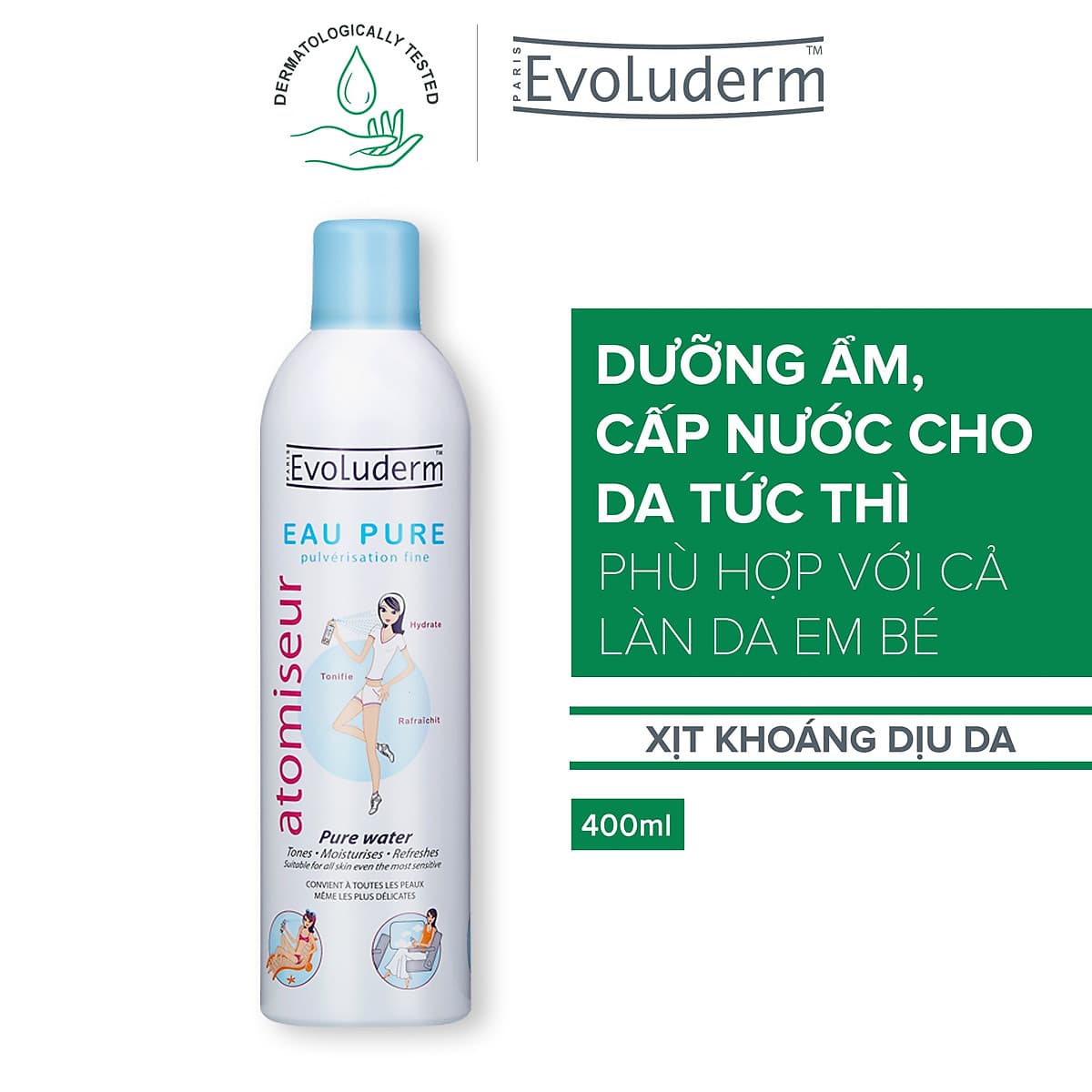 Nước Xịt Khoáng Evoluderm 400ml - 7084  