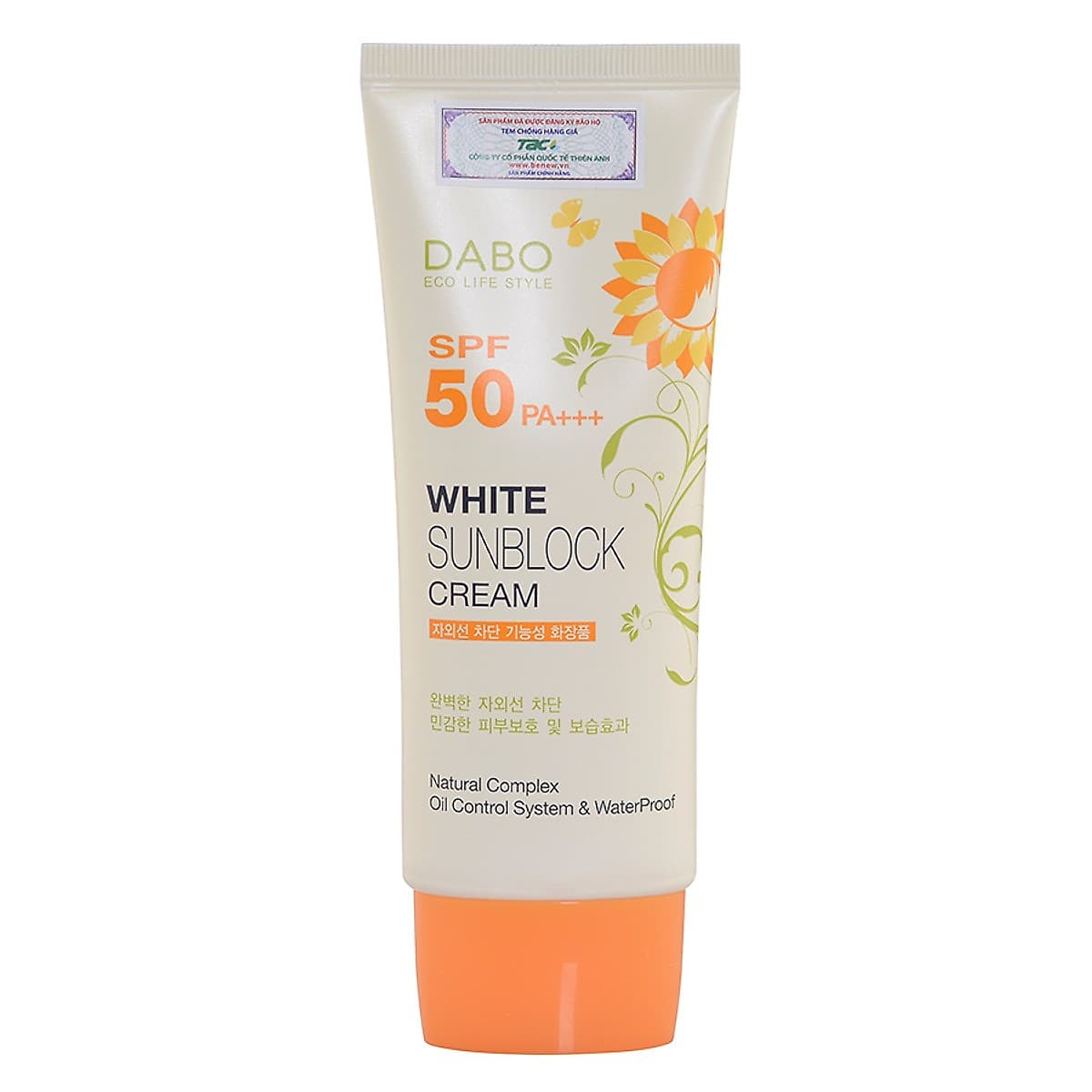 Kem chống nắng dưỡng da tác dụng 8h Hàn Quốc Dabo White Sunblock Cream SPF 50 PA+++ (70ml) - Hàng Chính Hãng