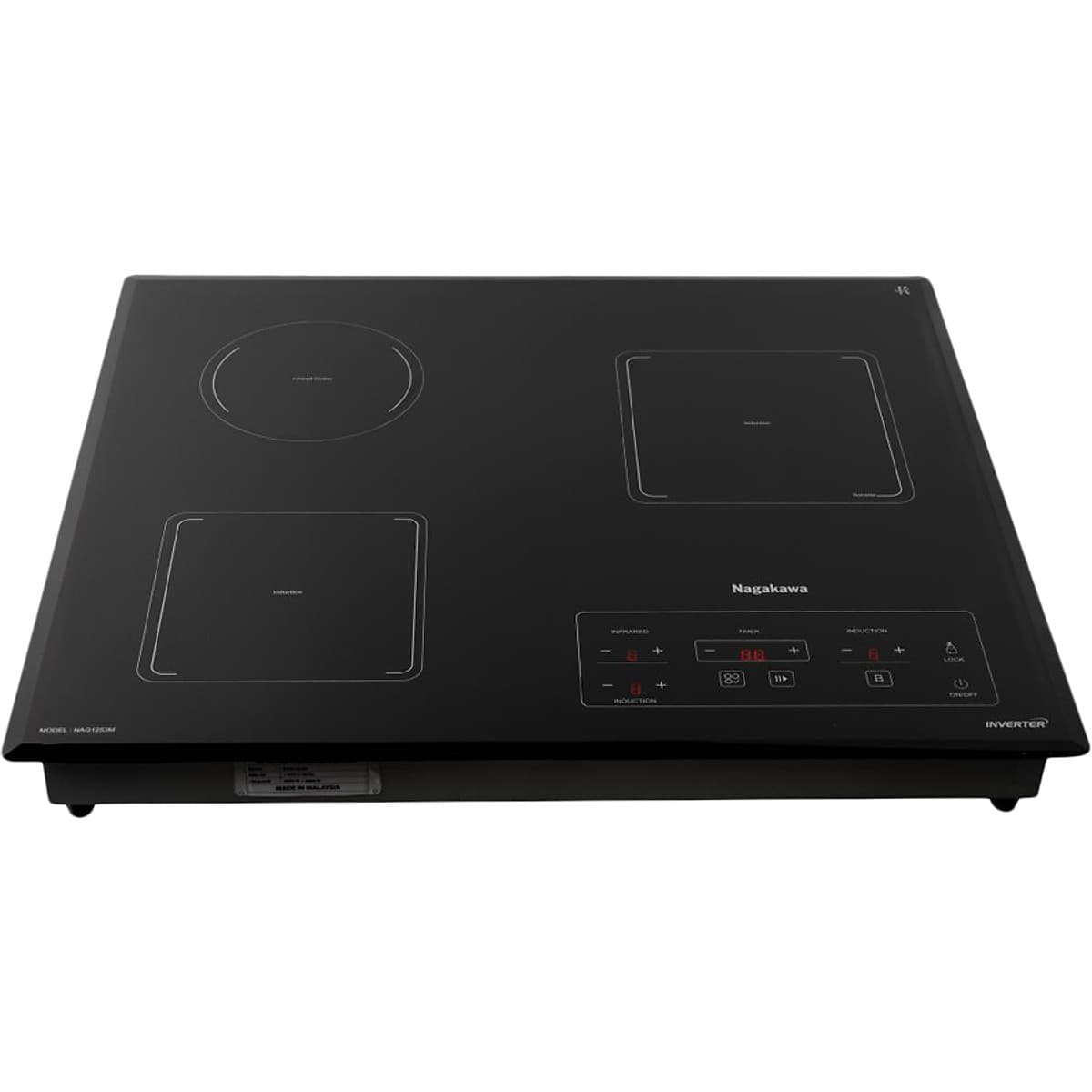 Bếp 3 Âm 2 Từ - 1 Hồng Ngoại Premium Nagakawa NAG1253M (59 cm) - Hàng Chính Hãng