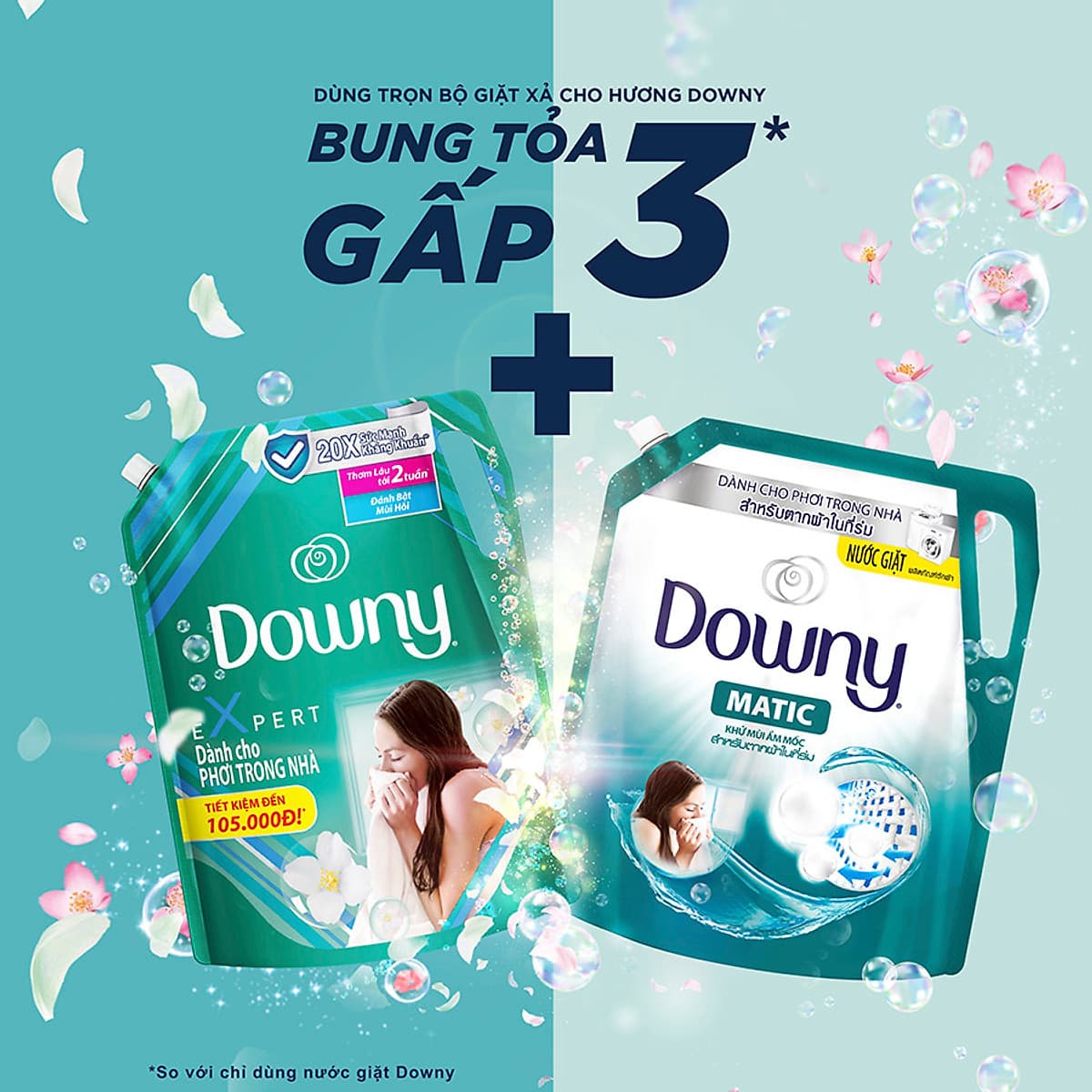 Nước Xả Vải Downy Expert Dành Cho Phơi Trong Nhà 2.4L (dạng túi)