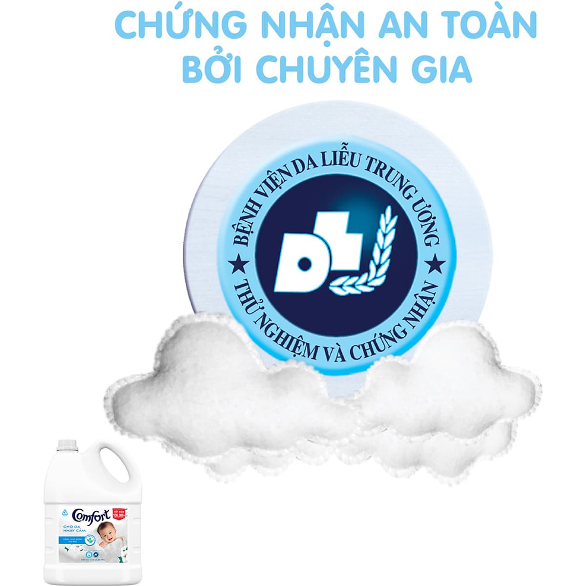 Nước Xả Vải Comfort Cho Da Nhạy Cảm 3.8Kg/Chai) - Phù Hợp Với Làn Da Em Bé (Giao mẫu ngẫu nhiên)