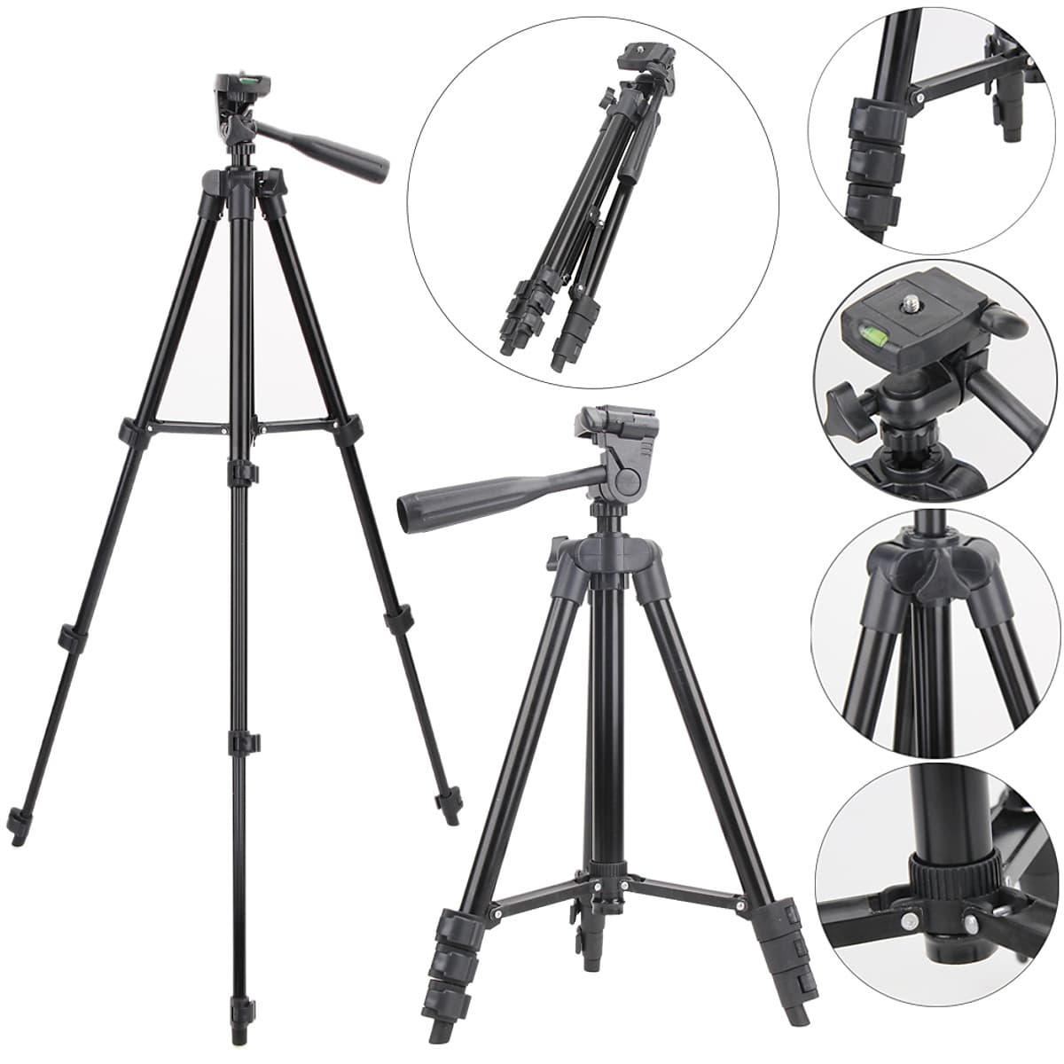 Combo Giá đỡ chụp hình Tripod 3120 dành cho điện thoại, máy ảnh, tặng kẹp điện thoại