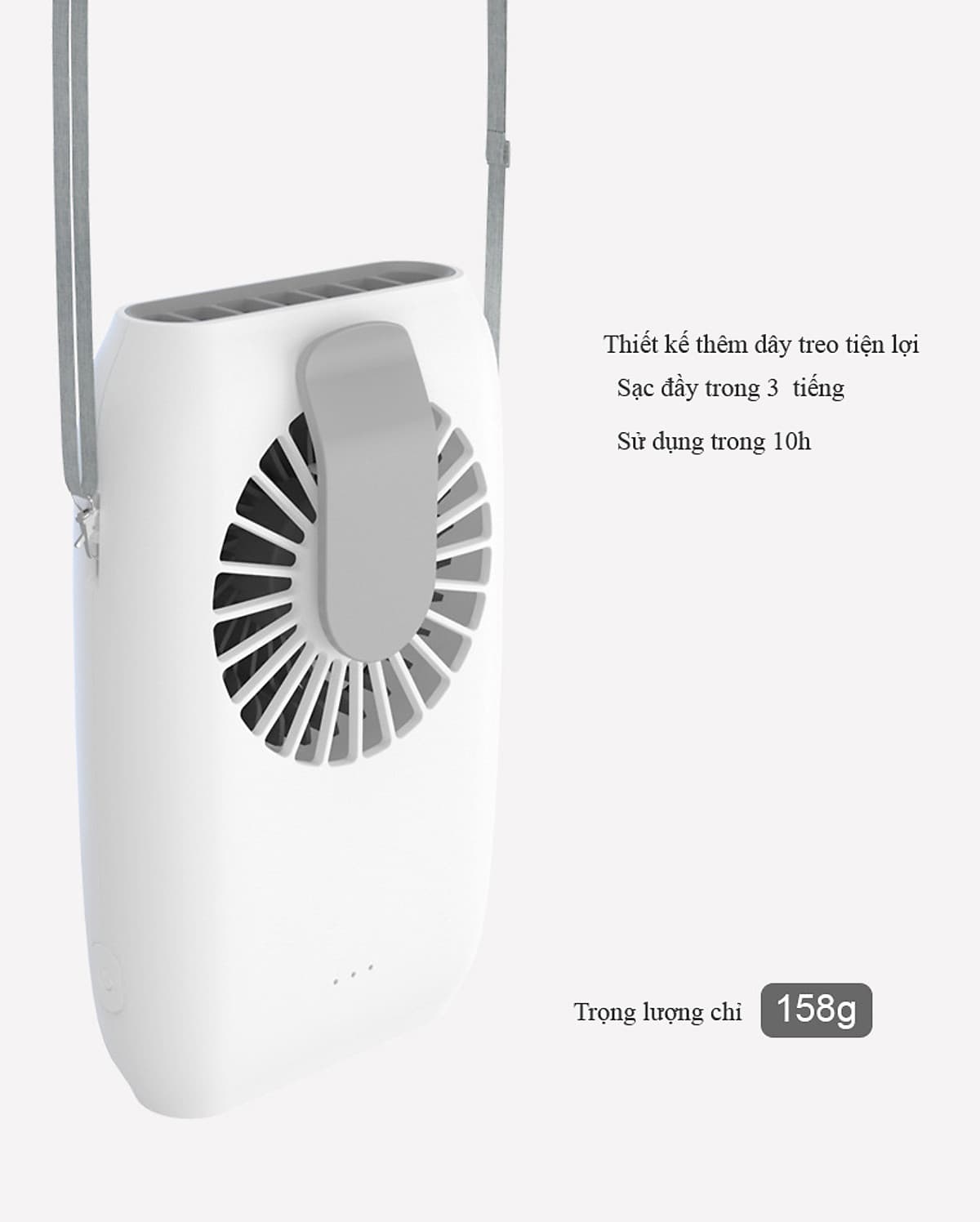 Quạt Treo Eo Lưng Kèm Dây Đeo Tích Hợp Sạc Thích Hợp Với Mọi Hoạt Động Làm Việc Giải Trí Subara GF-22