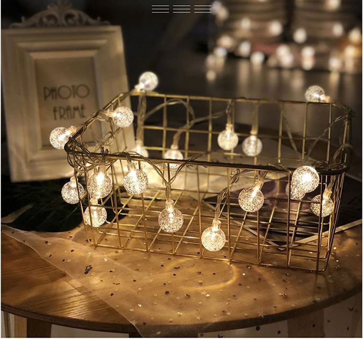 Dây Đèn Trang Trí 8M - 40 Bóng Tròn Bọt Khí Độc Đáo Trang Trí Noel , Lễ , Tết 