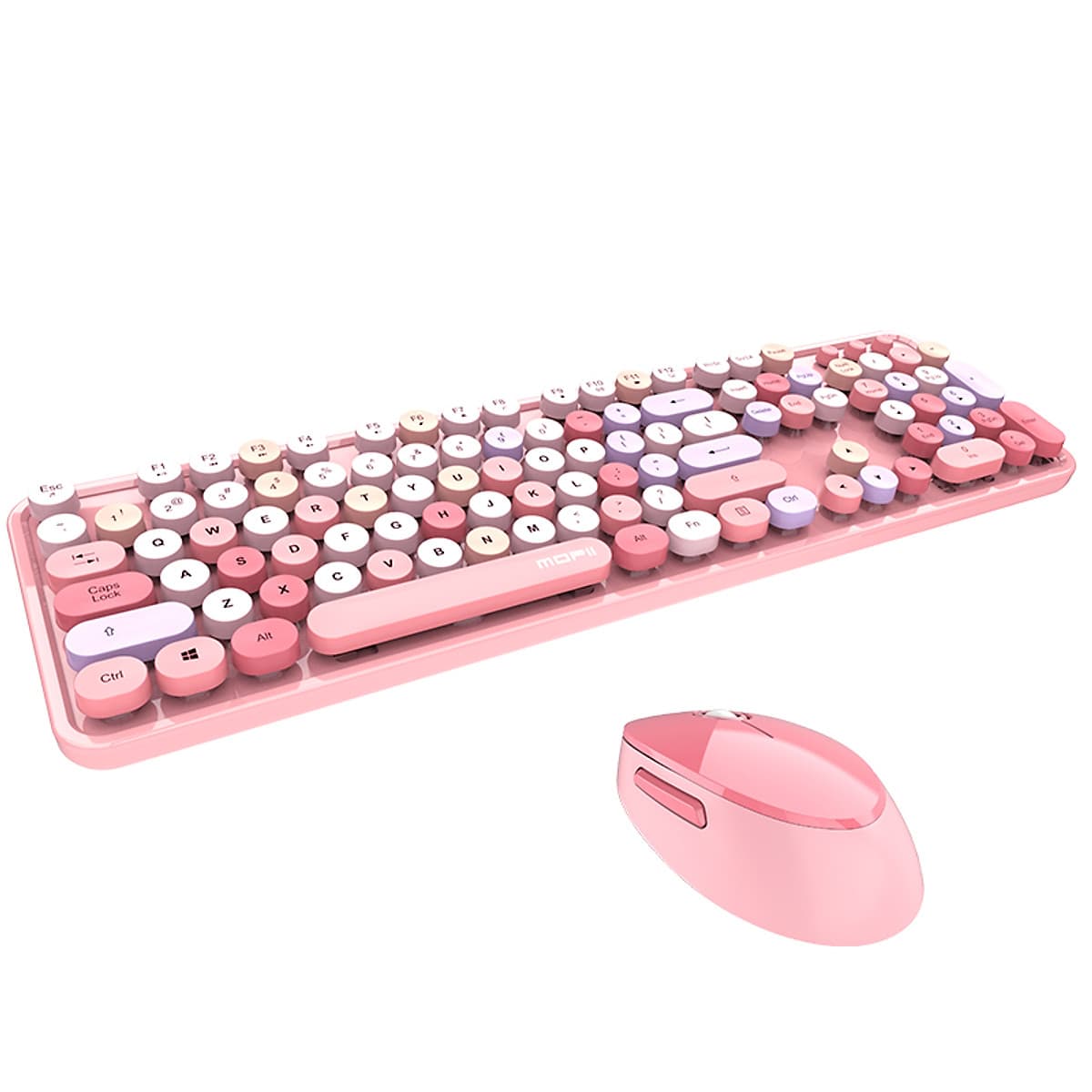 Bàn phím và chuột màu hỗn hợp trò chơi 2.4Ghz không dây Vintage Universal Bàn phím và bàn chơi game dành cho nữ