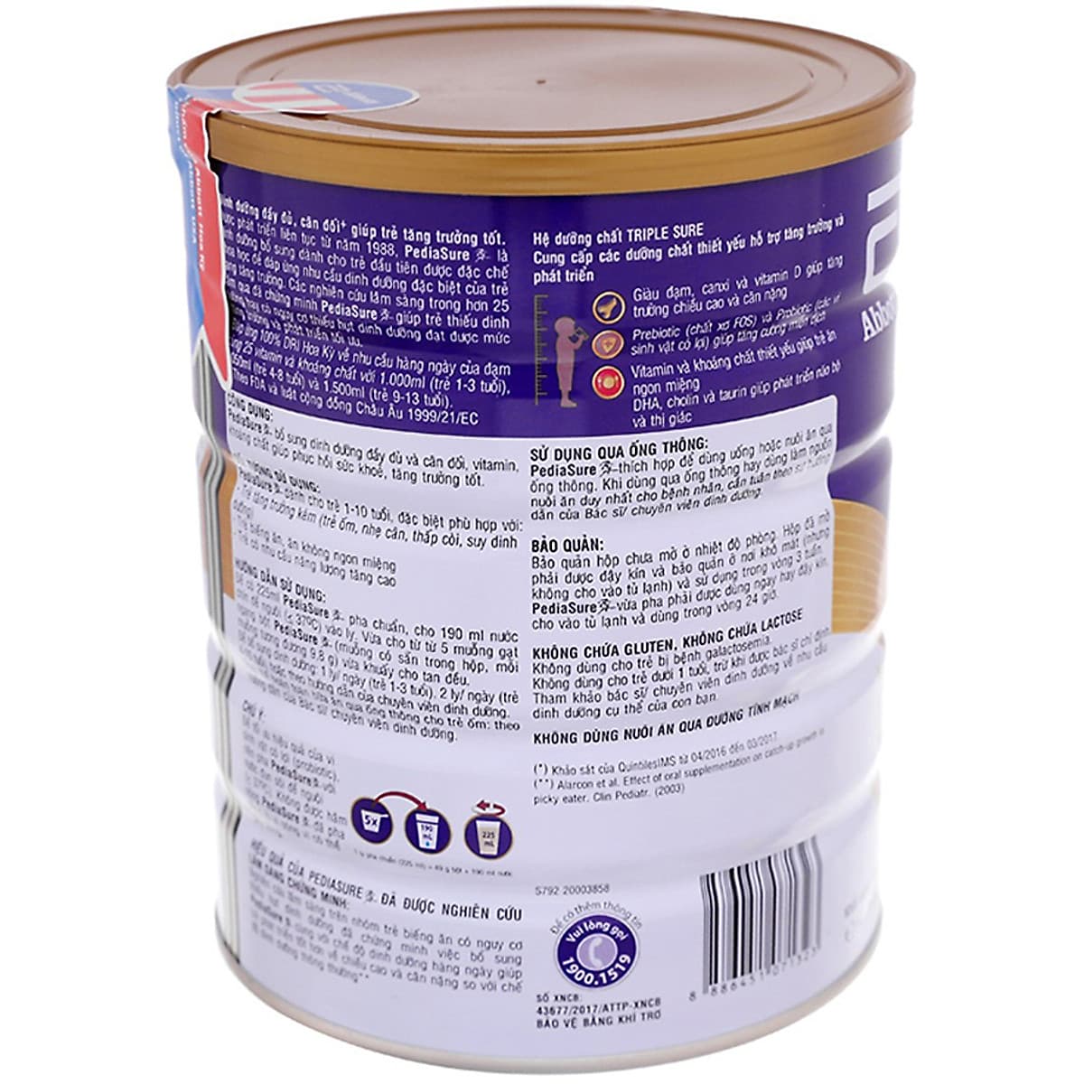 Sữa Bột Pediasure (850g) - Tặng 2 Hộp 110ml