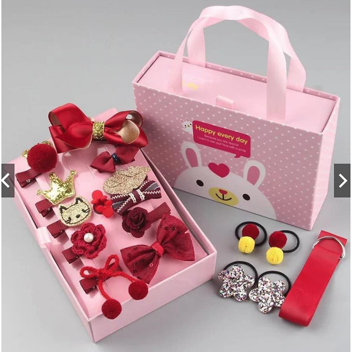 Kẹp tóc cho bé 18 chi tiết hàn quốc (kèm hộp đựng cute)