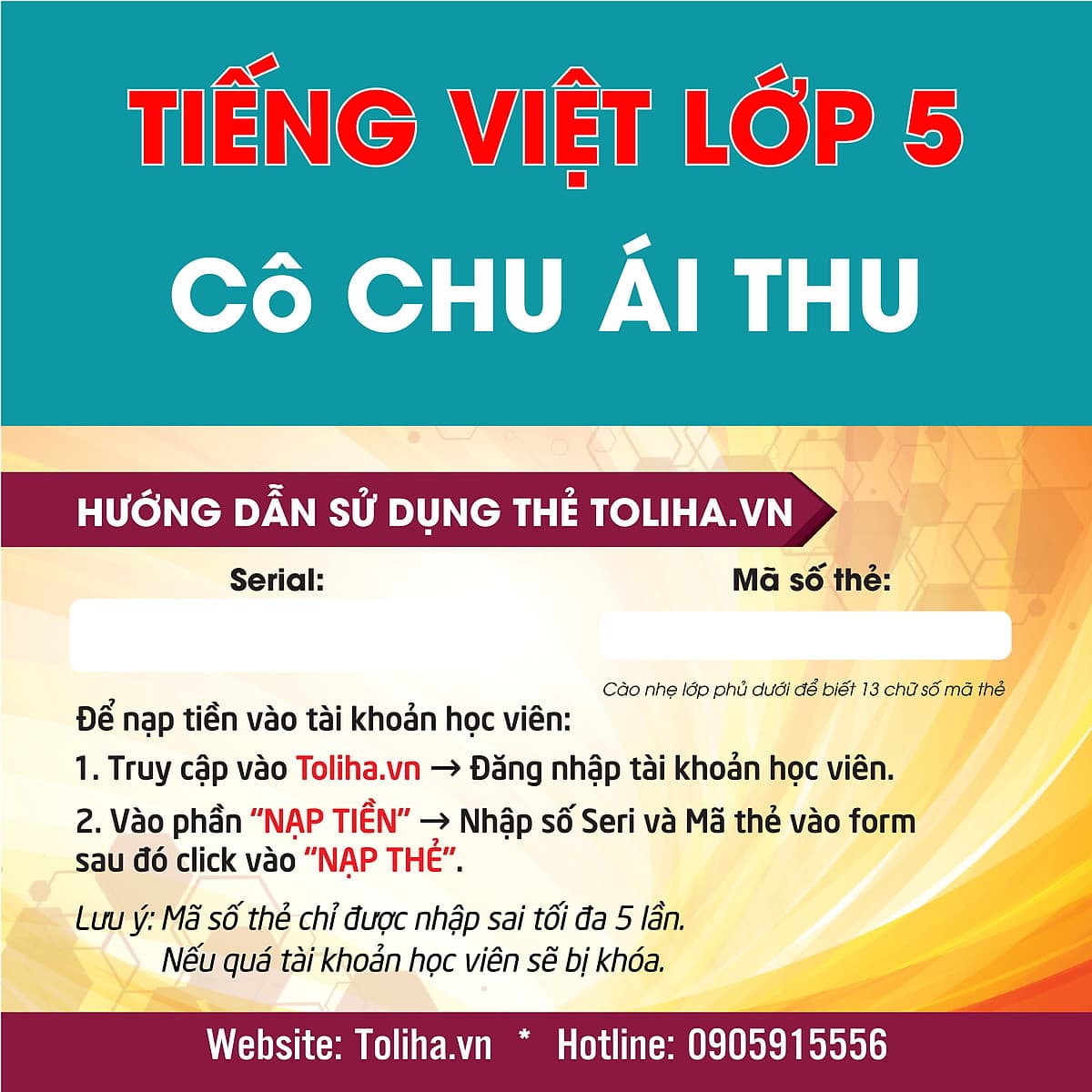 Khóa học TIẾNG VIỆT LỚP 5 cô Chu Ái Thu - 06 tháng