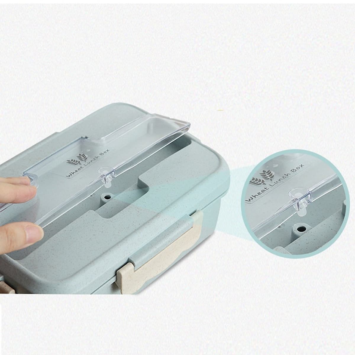 Hộp cơm văn phòng 3 ngăn lúa mạch tặng kèm bộ đũa thìa inox cao cấp, hộp đựng cơm du lịch an toàn sức khỏe